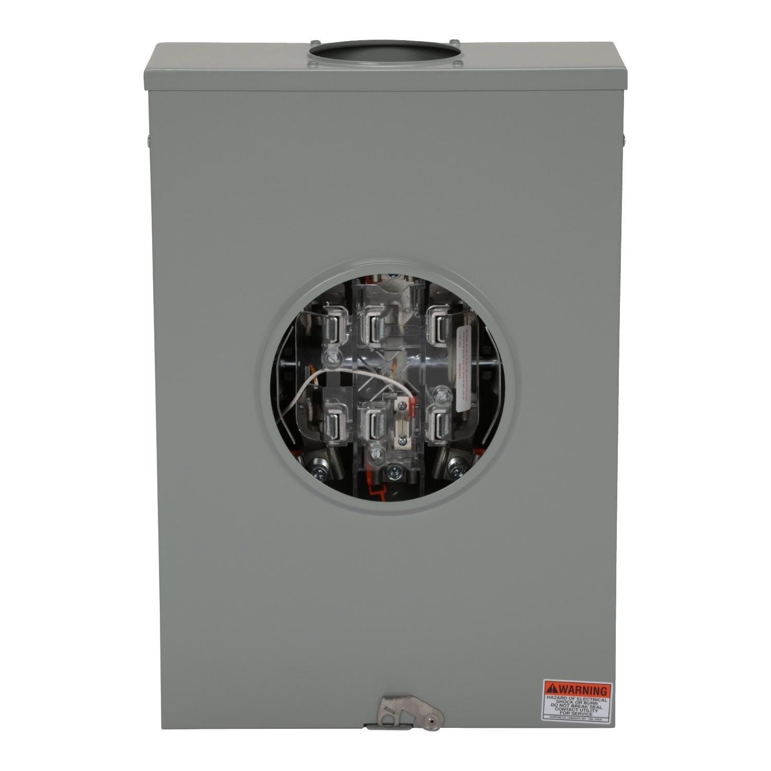 Picture of UTH7213T - Meter socket, ringless socket, lever bypass, 200 A, 600VAC, 3 phase, 7 jaw, jaw release, OH/UG