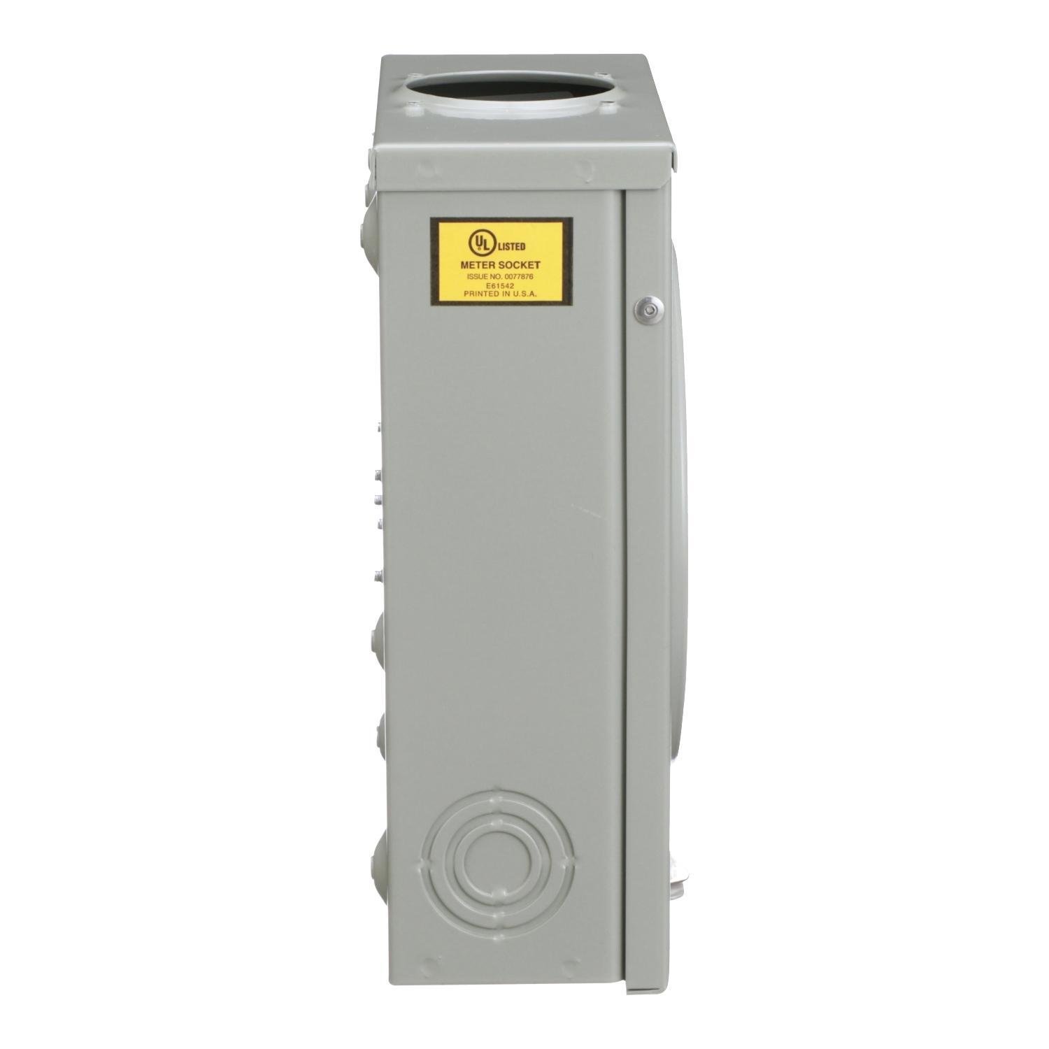 Picture of UTRS101B - Meter socket, ringless socket, no bypass, 125 A, 600 VAC, 1 phase, 4 jaws, no jaw release, OH/UG