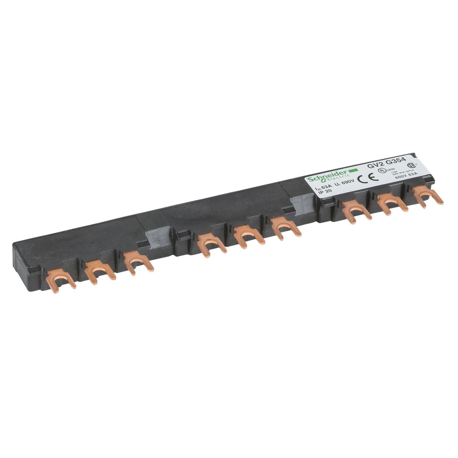 GV2G354 - Linergy FT, Comb busbar, 63A, 3 tap-offs, 54mm pitch