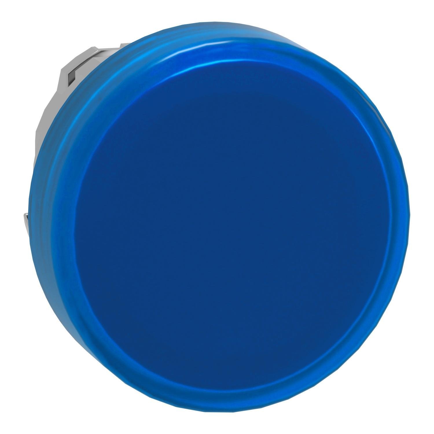 Picture of ZB4BV063 - Head for pilot light, Harmony XB4, metal, blue, 22mm, universal LED, plain lens