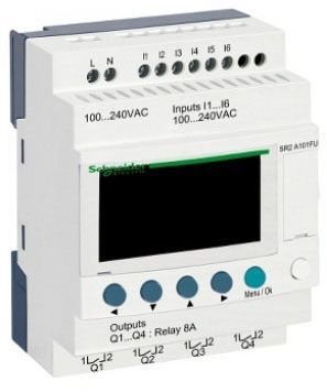 SR2A101FU - compact smart relay, Zelio Logic SR2 SR3, 10 IO, 100 to 240V AC, no clock, display