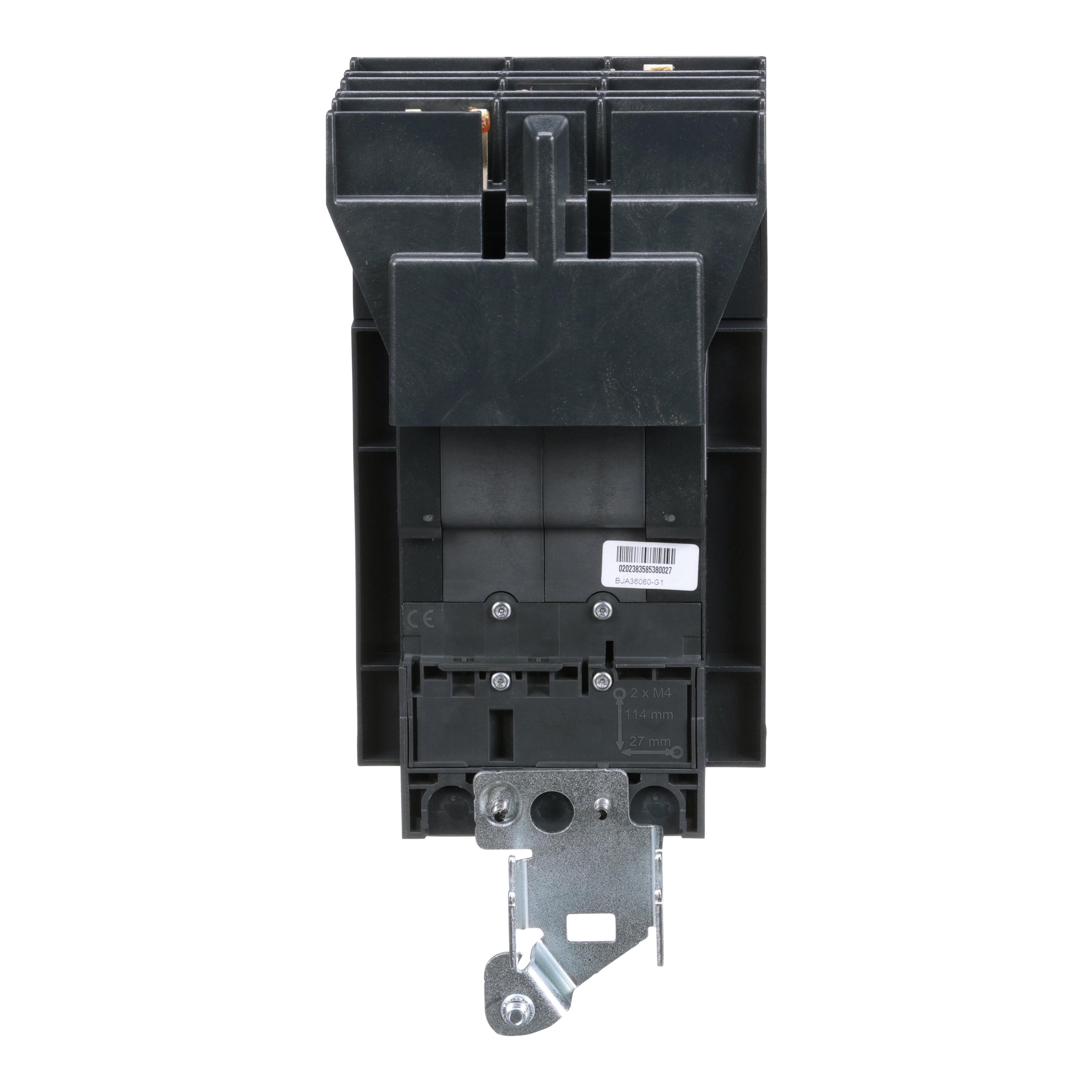Picture of BJA36060 - Circuit breaker, PowerPacT B, 60A, 3 pole, 600Y/347VAC, 25kA, I-Line, thermal magnetic, 80%, ABC