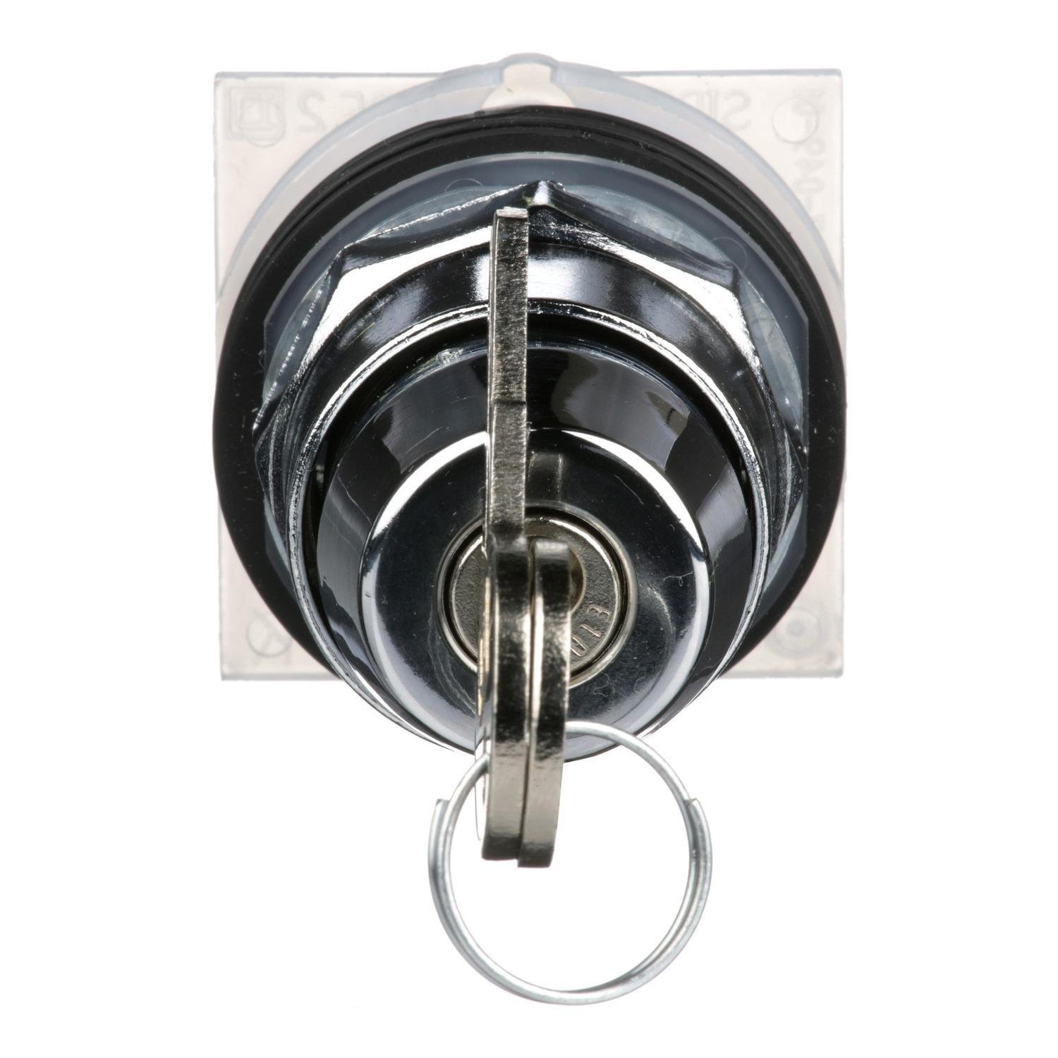 Picture of 9001KS43K10 - 30mm Push Button, Type K, keyed selector switch, 3 position, C cam, key withdrawal in any position