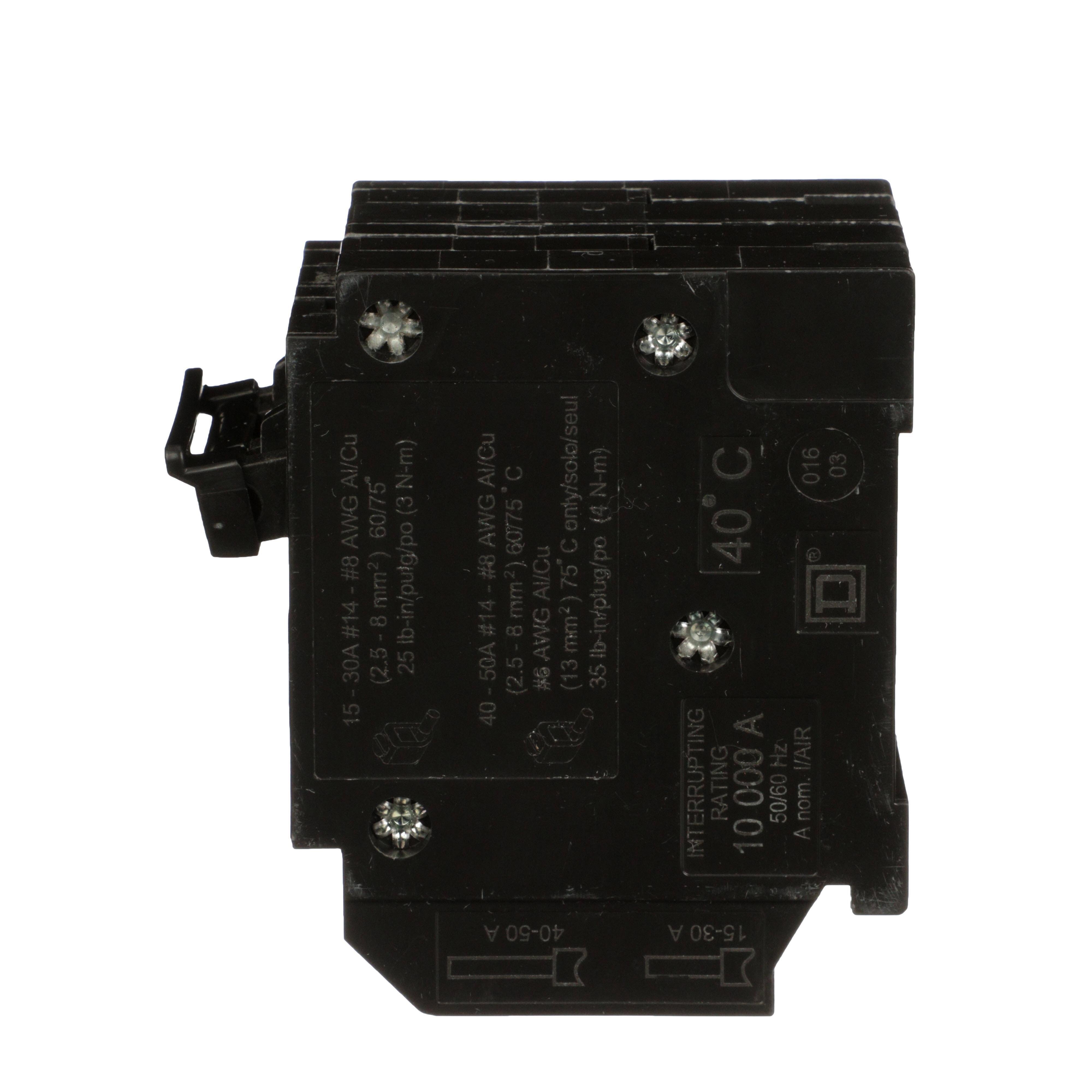 Picture of HOMT230230 - Quad tandem circuit breaker, Homeline, 2 x 2 pole at 30A, 120/240VAC, 10kA AIR, plug in, UL