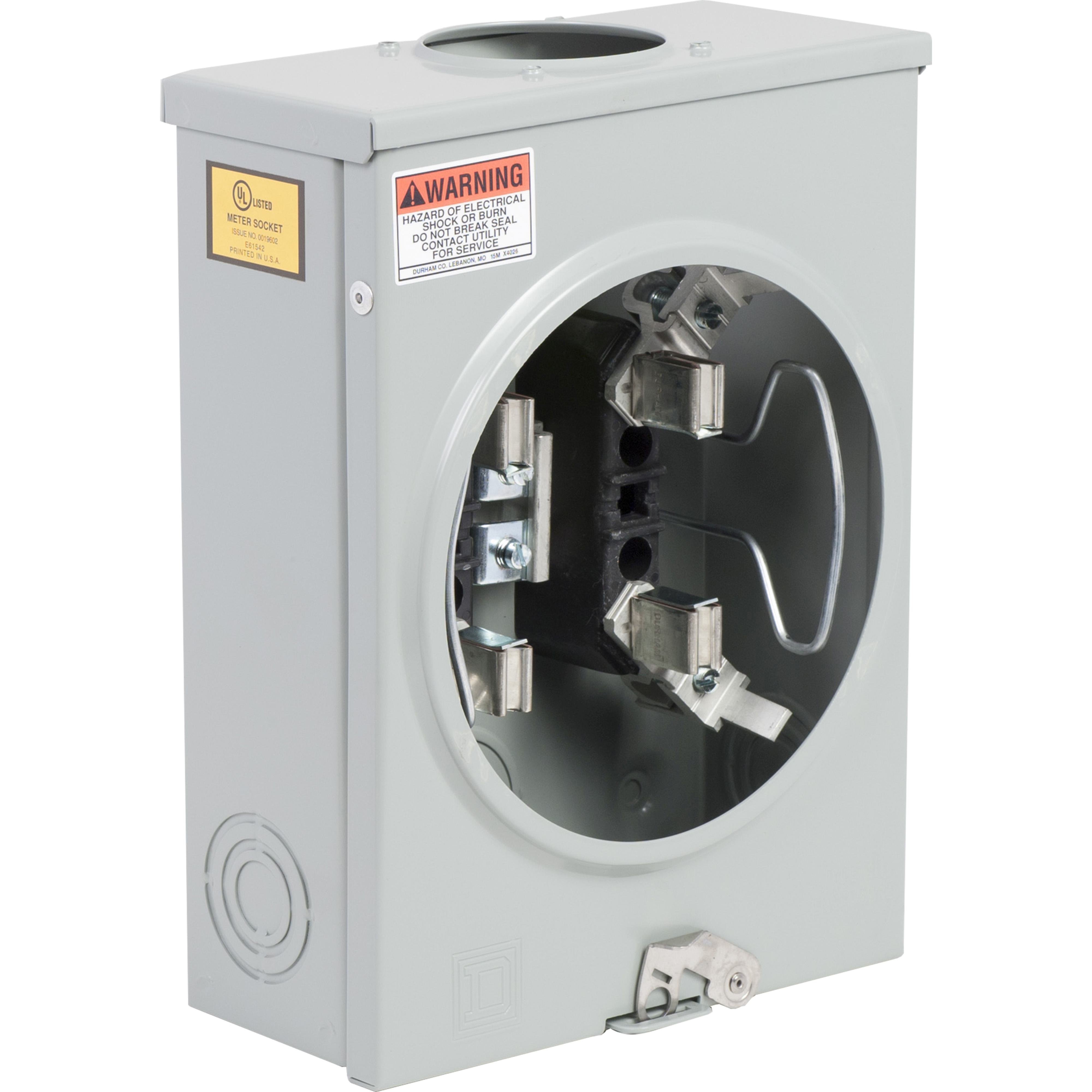 UTZRS101CFL - Meter socket, ringless, 1 phase, 3 wire, 4 jaws, OH/UG, 125A