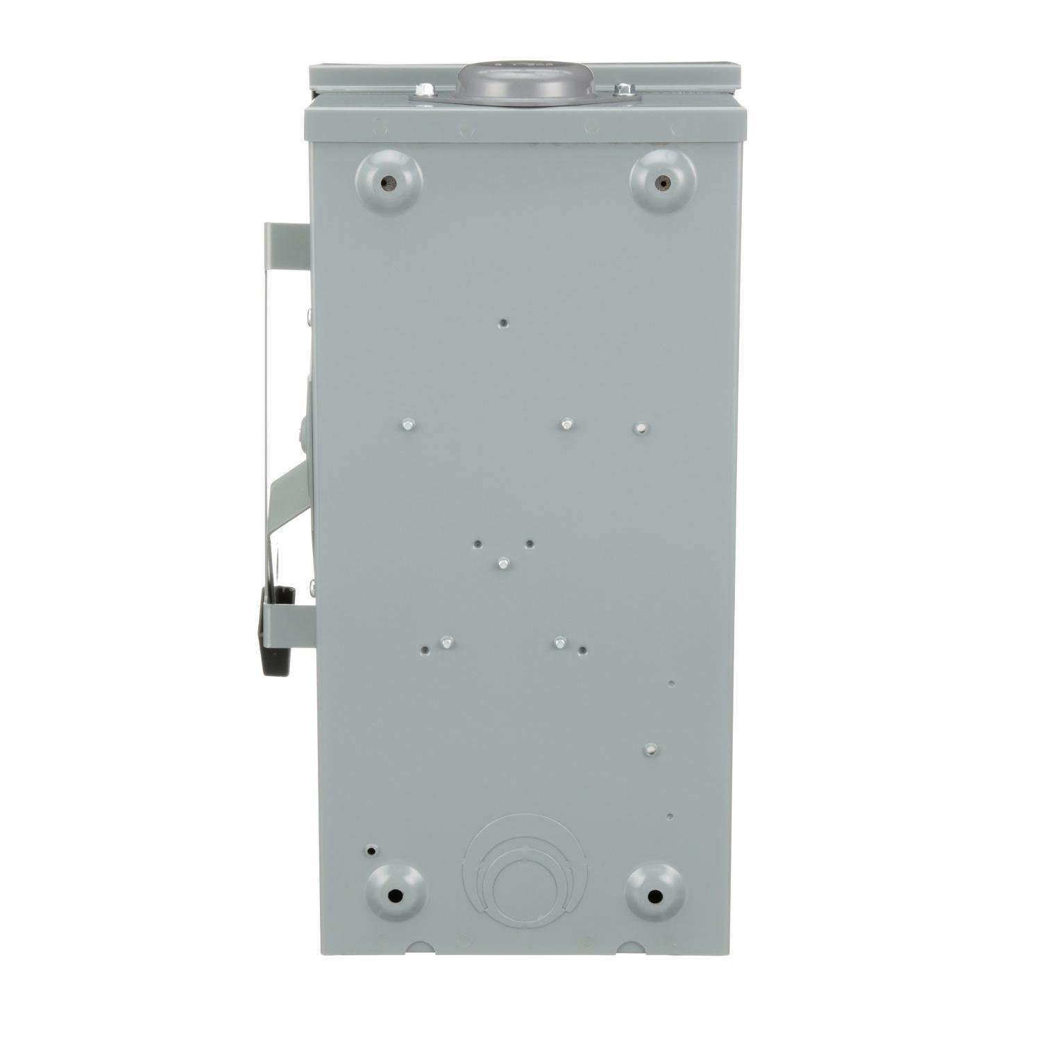 Picture of D323NRB - Safety switch, general duty, fusible, 100A, 3 pole, 30hp, 240VAC, NEMA 3R, 4 wire, 1 neutral, bolt on hub provision