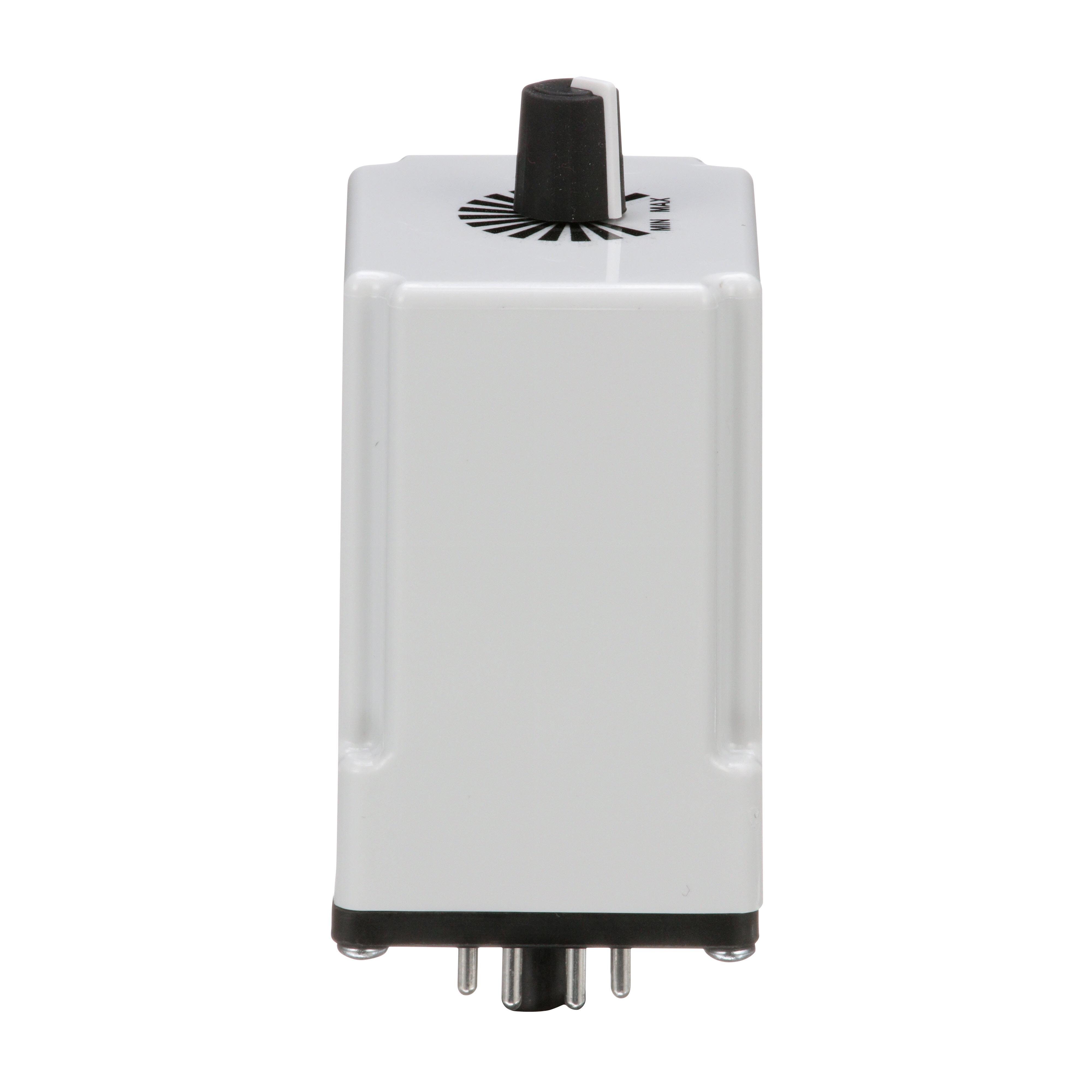 9050JCK11V14 - Timing Relay, Type JCK, plug In, on delay, adjustable time, 0.1 to 10 seconds, 10A, 240 VAC, 24 VAC/DC