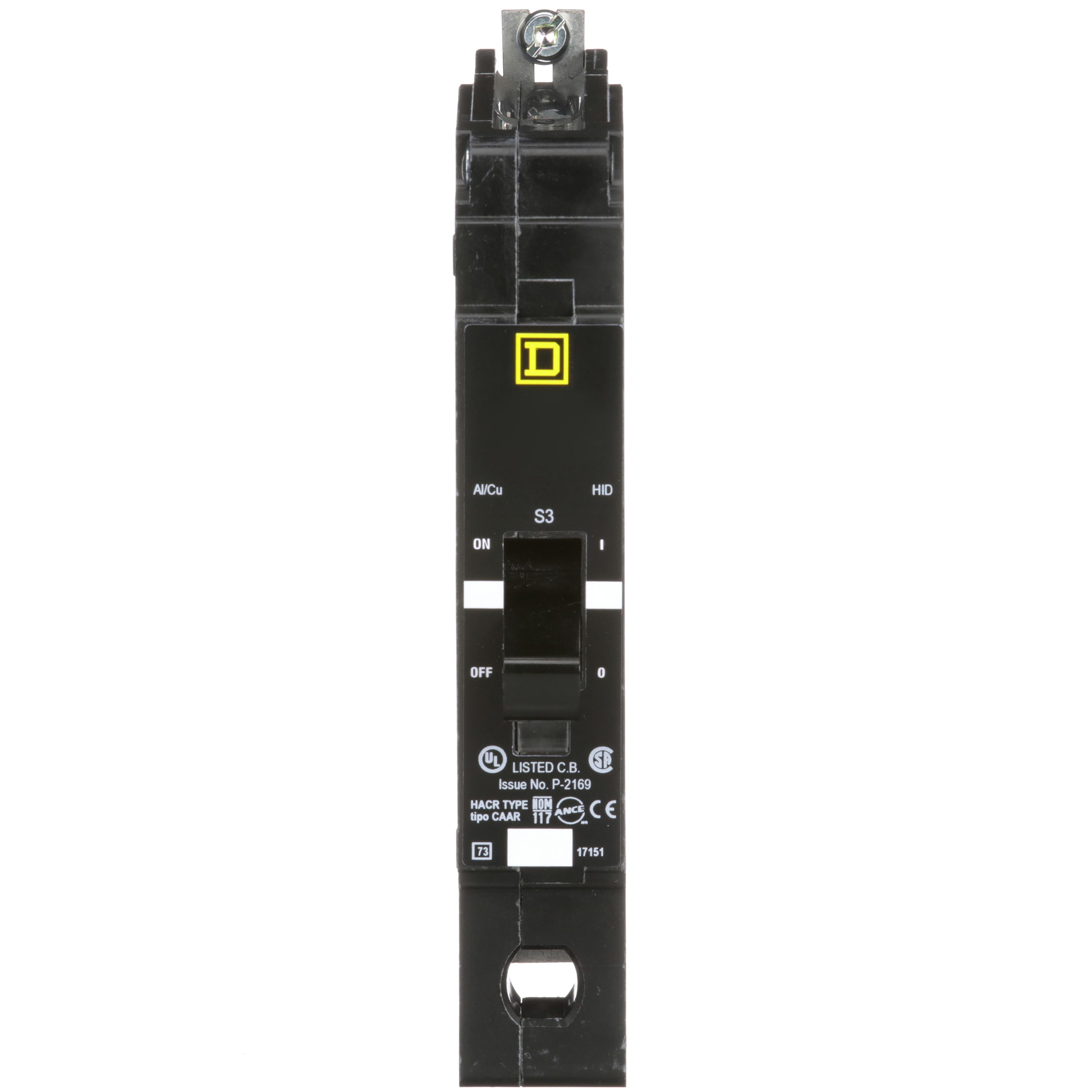EDB14060 - Mini circuit breaker, E-Frame, 60A, 1 pole, 277VAC, 25kA max, bolt on [TAA]