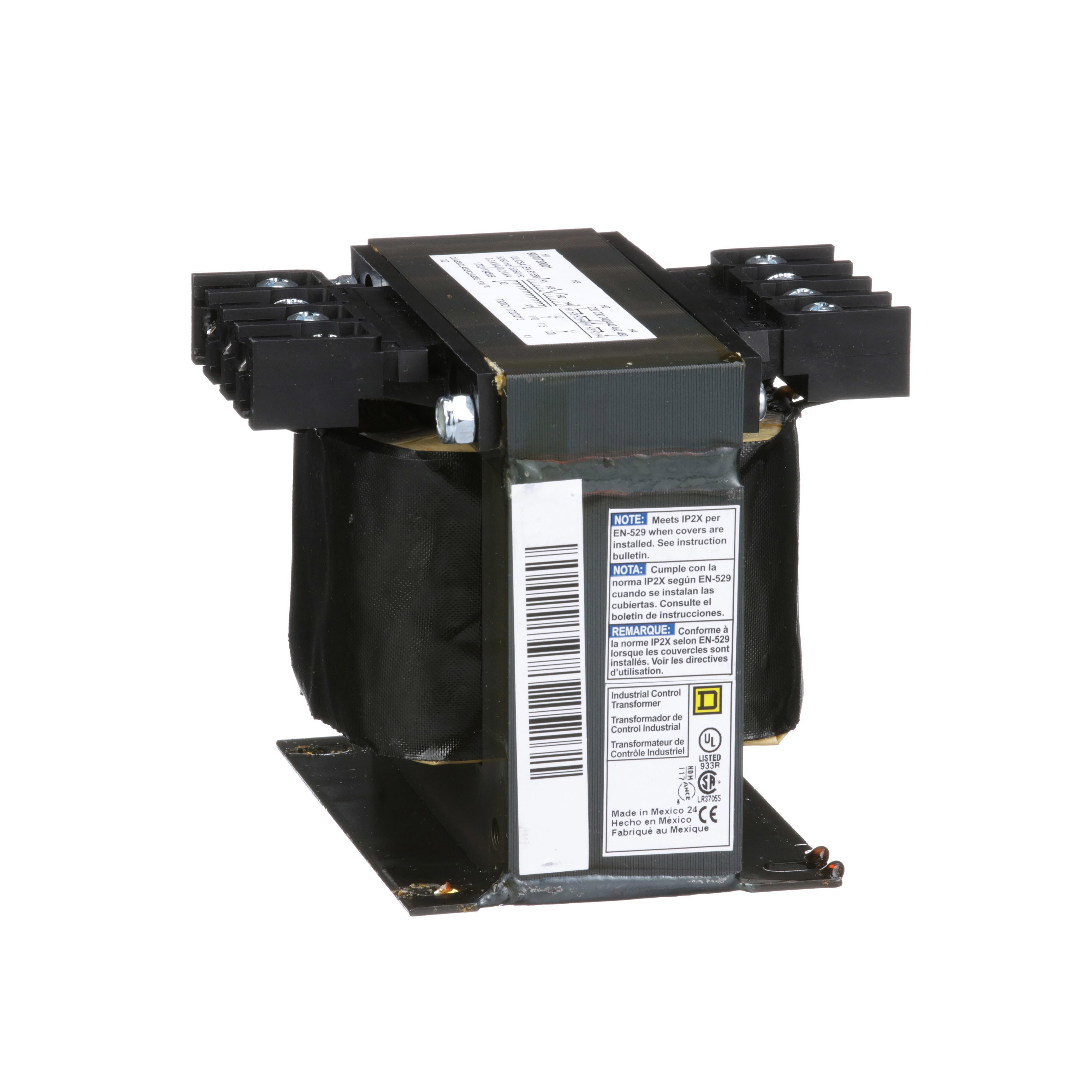 9070T300D1 - Transformer, Type T, industrial control, 300VA, 1 phase, 240x480V primary, 120V secondary, 80C rise