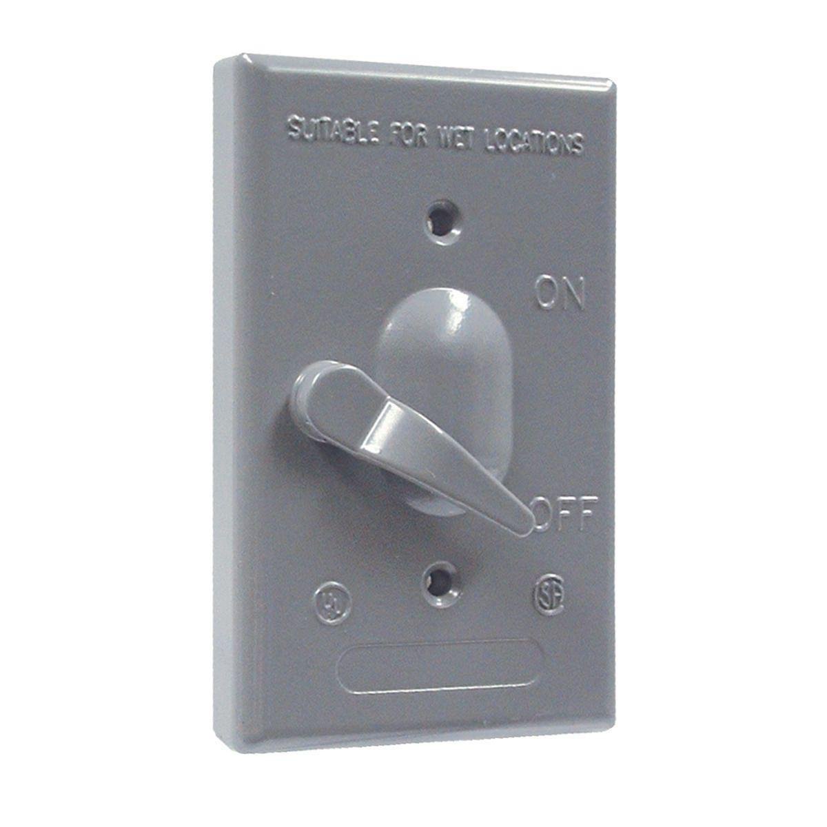 Picture of 5141-0 - 1-Gang Weatherproof Cover, Vertical, Toggle 3-Way 6A/3A, Gray