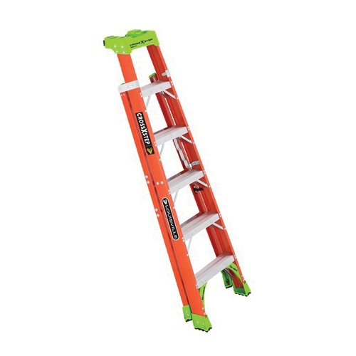 Picture of FXS1506 - Louisville Ladder 6-Foot Fiberglass Cross Step Ladder, Type IA, 300-pound Load Capacity, FXS1506