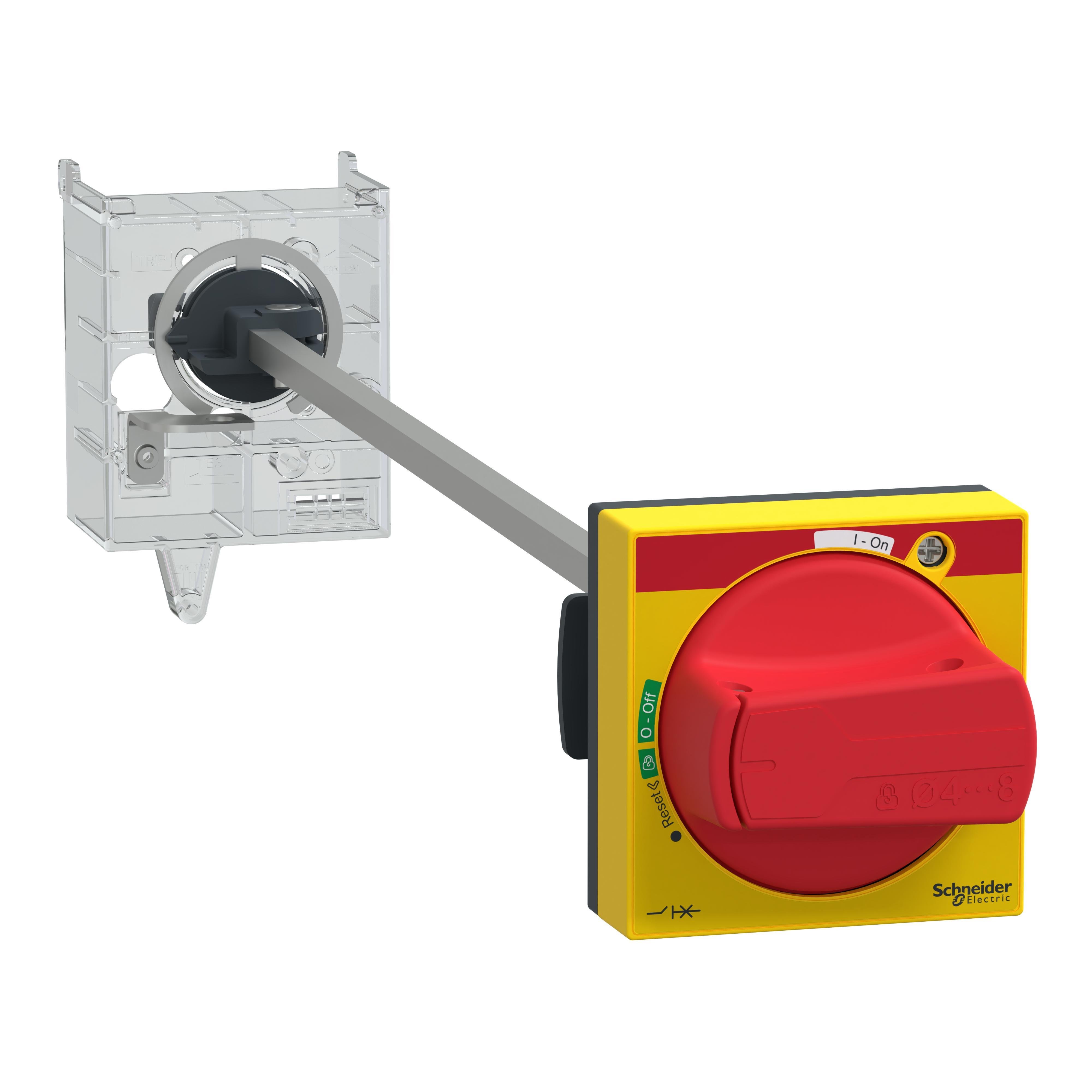 GV3APN04 - Extended rotary handle kit,TeSys Deca, IP65, red handle, without trip indication, for GV3L-GV3P