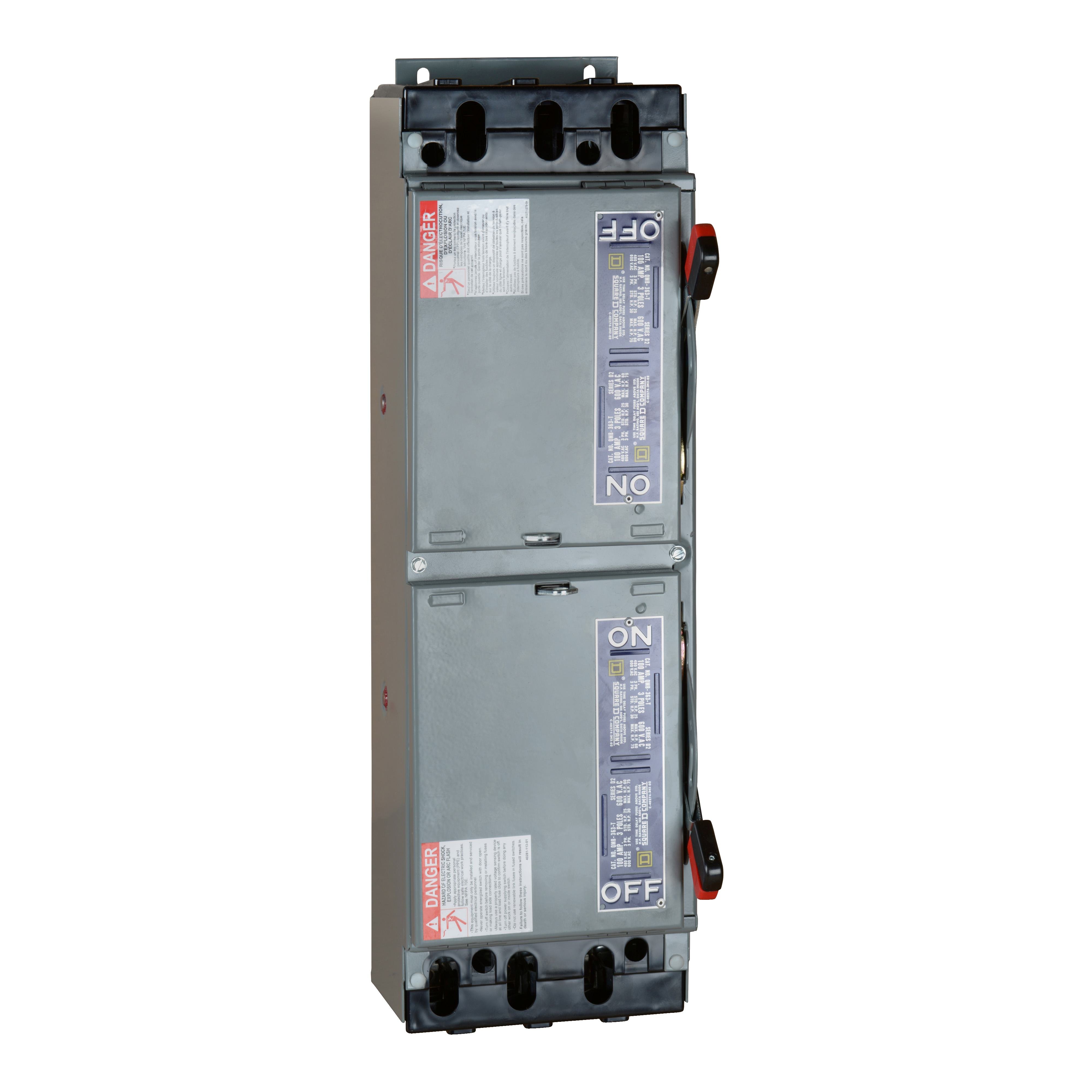 Picture of QMB363T - Fusible switch, QMB, 100A to 100A, 600VAC, 3 pole, 15hp, 7.5in