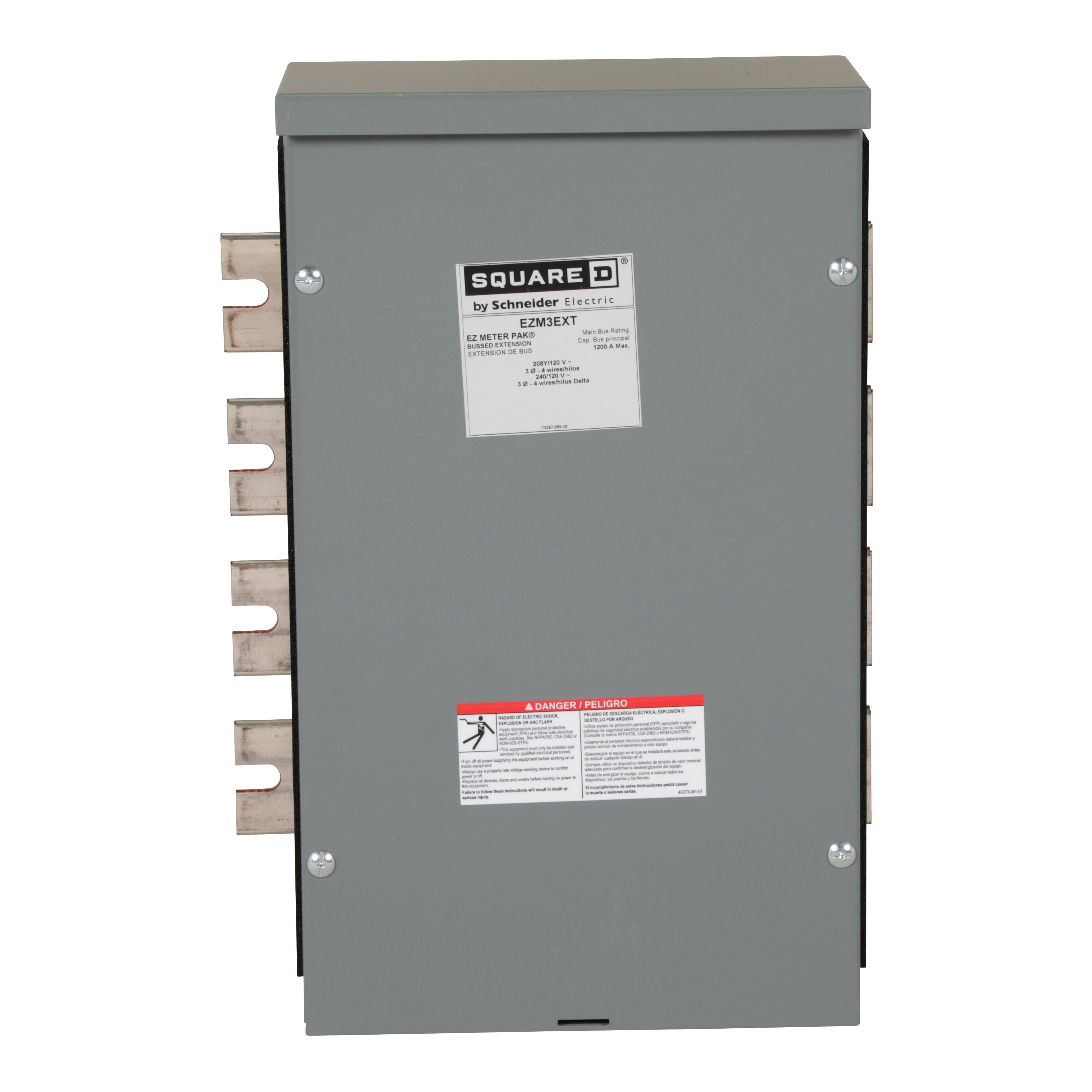 Picture of EZM3EXT - Meter accessory, EZ Meter-Pak, bus extension, 1200A, indoor/outdoor, 3 phase, 4 wire, 12in