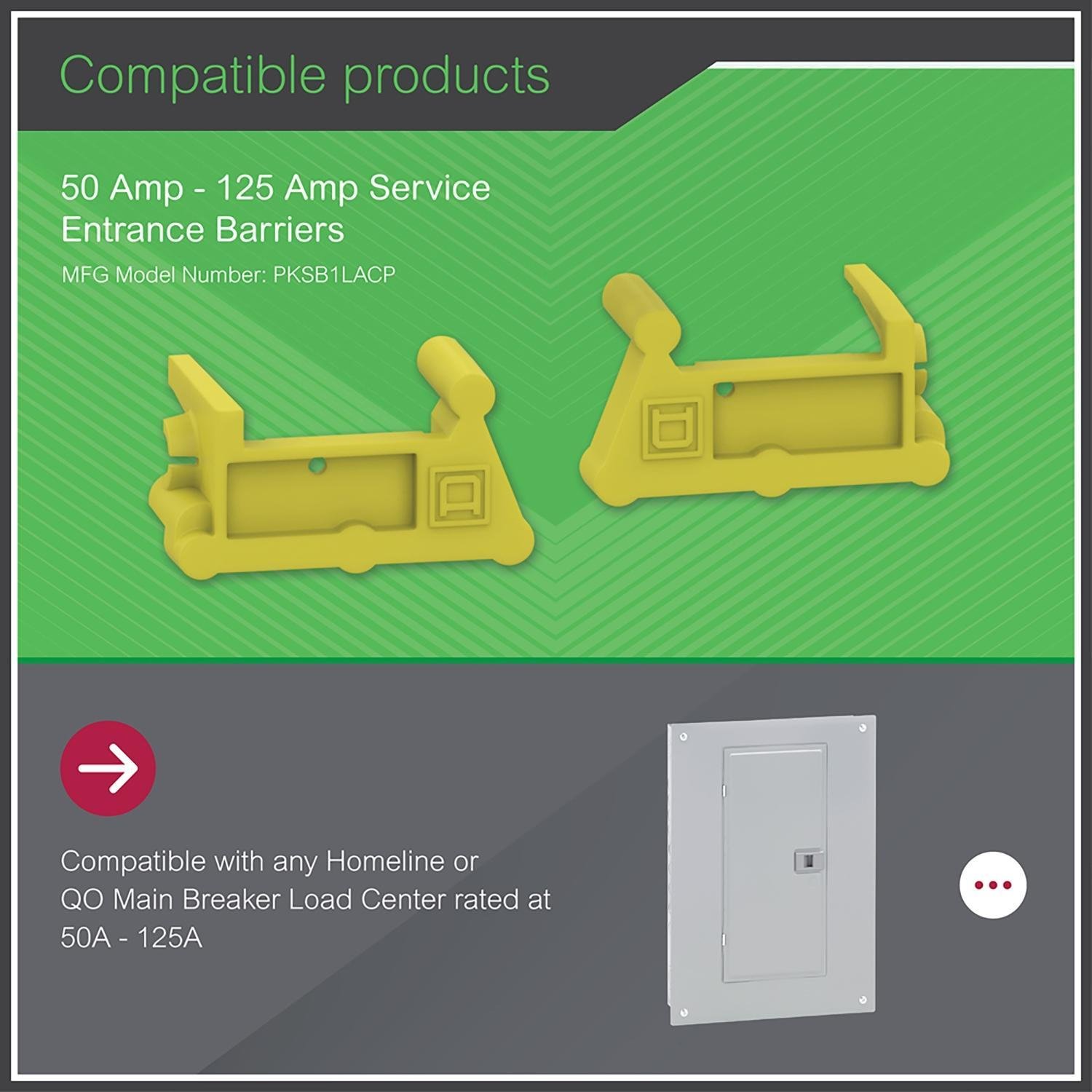 Picture of PKSB1LA - Service entrance barrier, QO/Homeline, load center, 100-125A, convertible