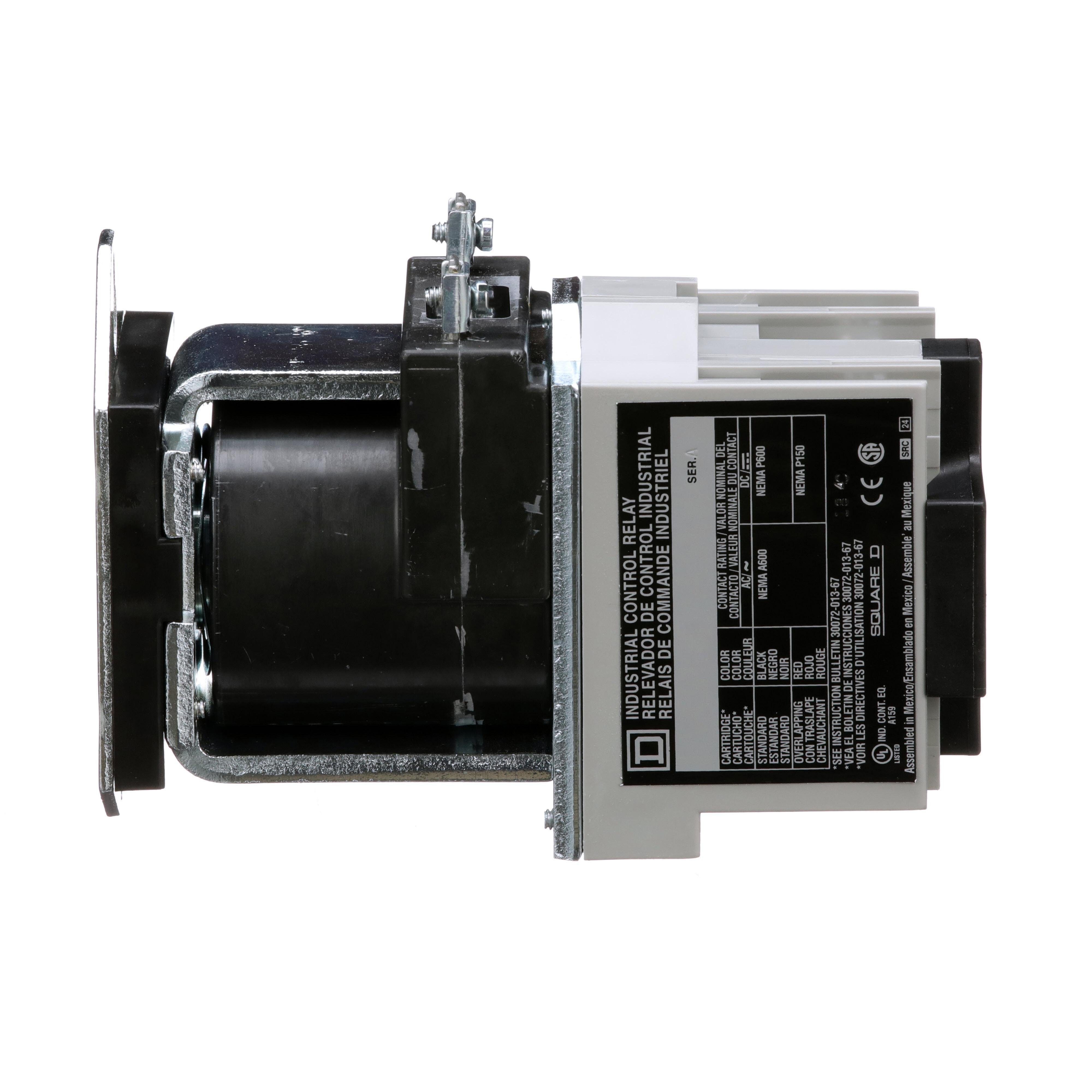 Picture of 8501XDO40V56 - NEMA Control Relay, Type X, machine tool, 10A resistive at 600 VAC, 4 normally open contacts, 48 VDC coil