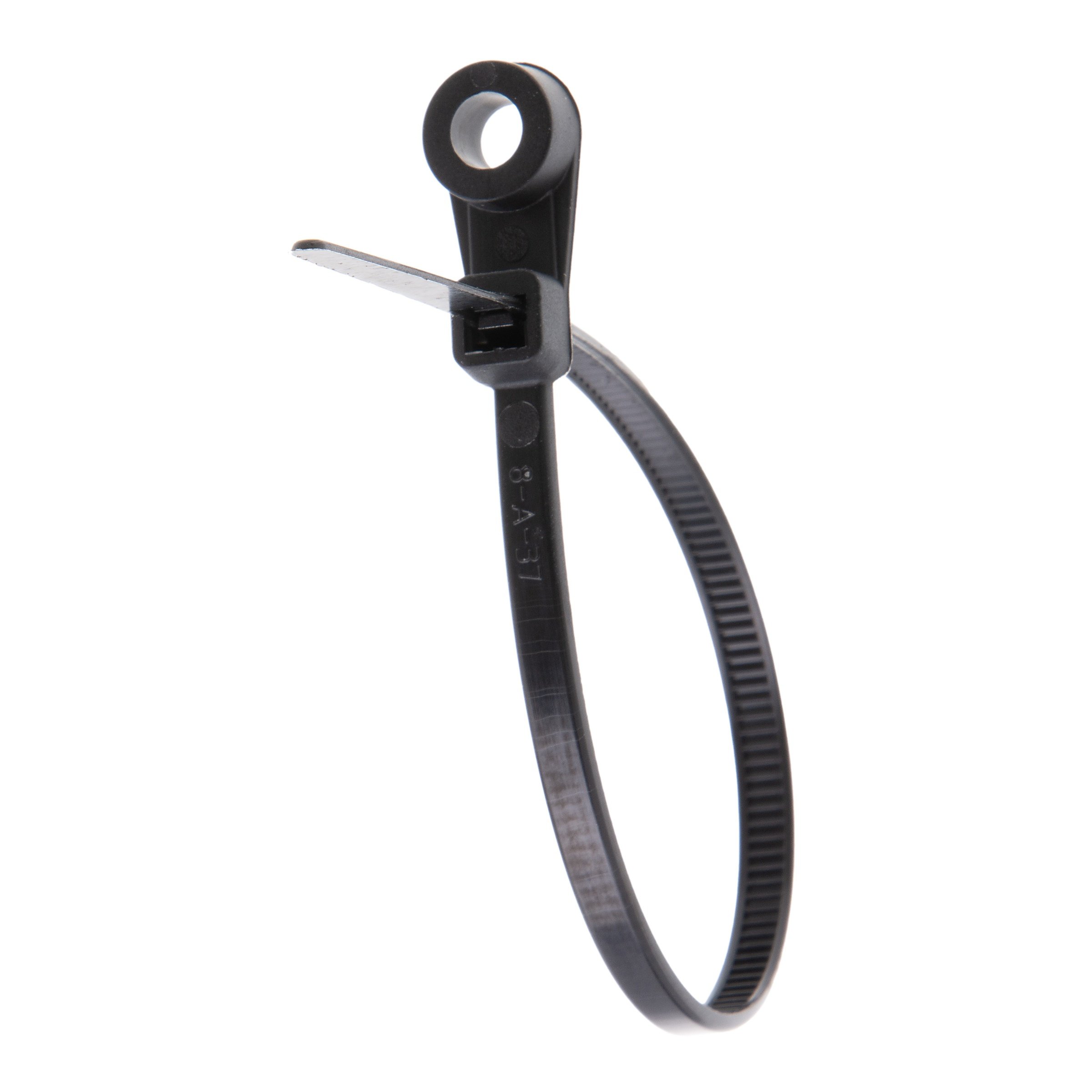 GRP-M630B - 6”, Black Screw Mount 30lb Cable Ties, 100 Pack