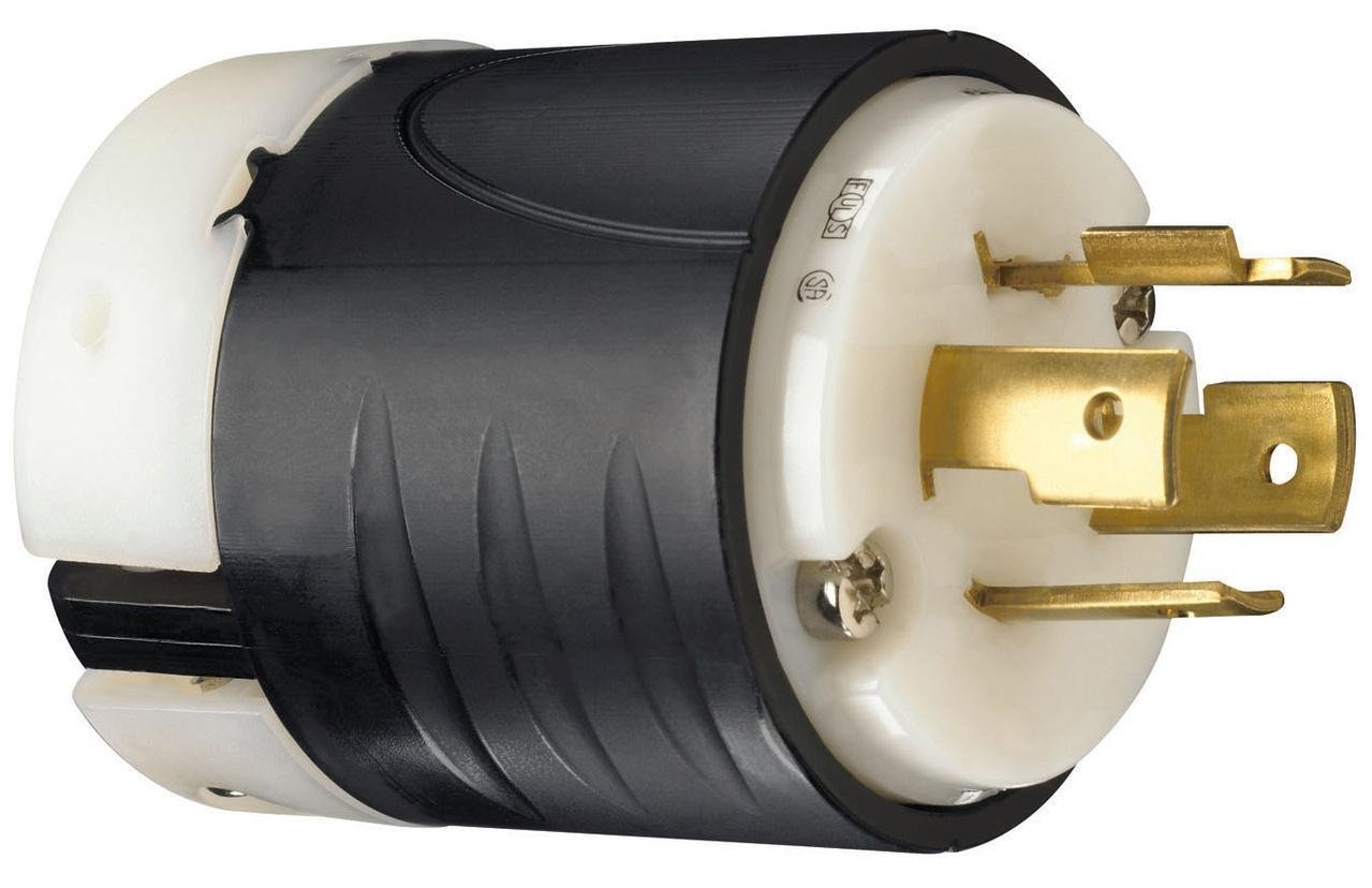 L1420-P - 20A NEMA Plug L1420 - Black Back, White Front Body