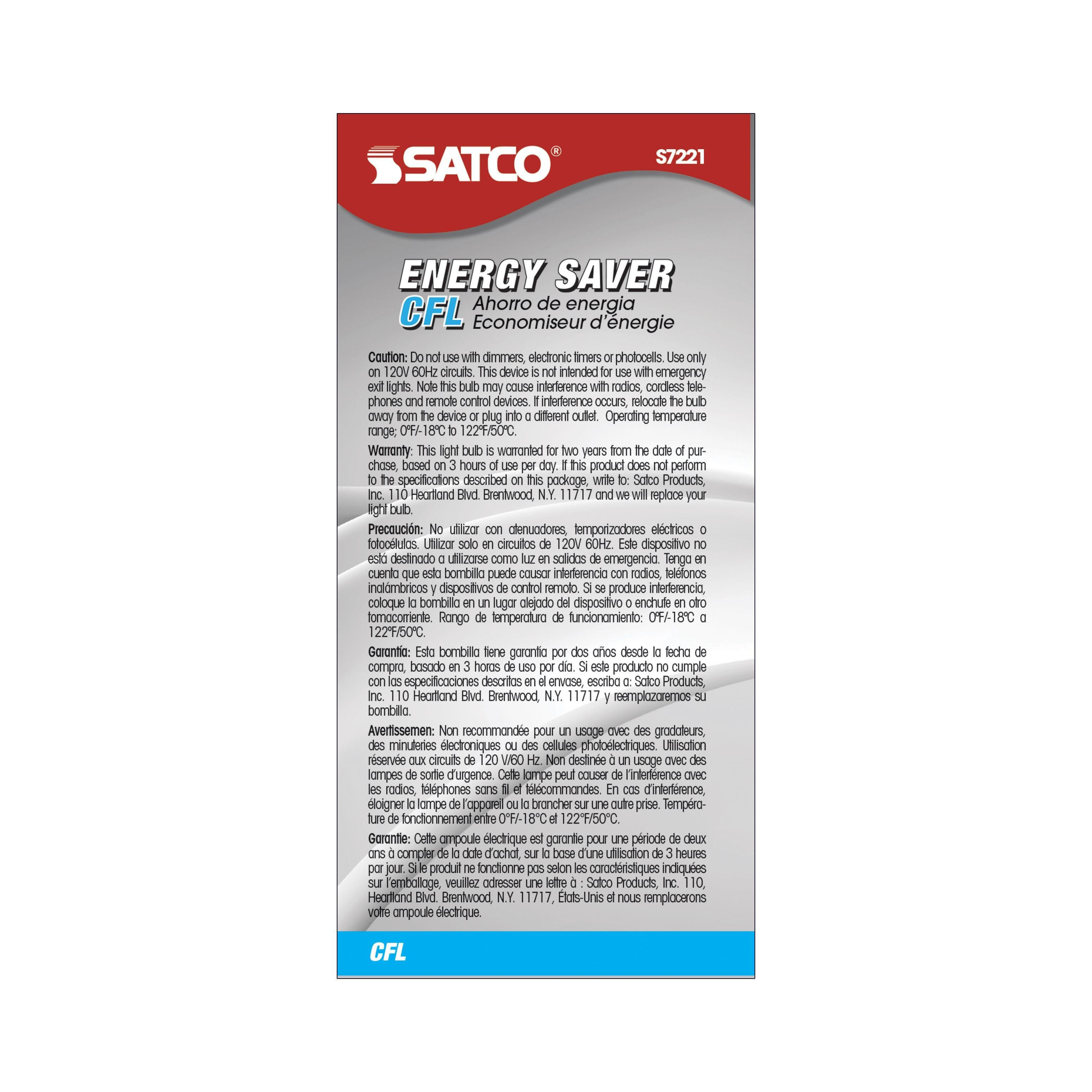 Picture of S7221 - 15 Watt - Mini Spiral Compact Fluorescent - 2700K - 82 CRI - Medium base - 120 Volt