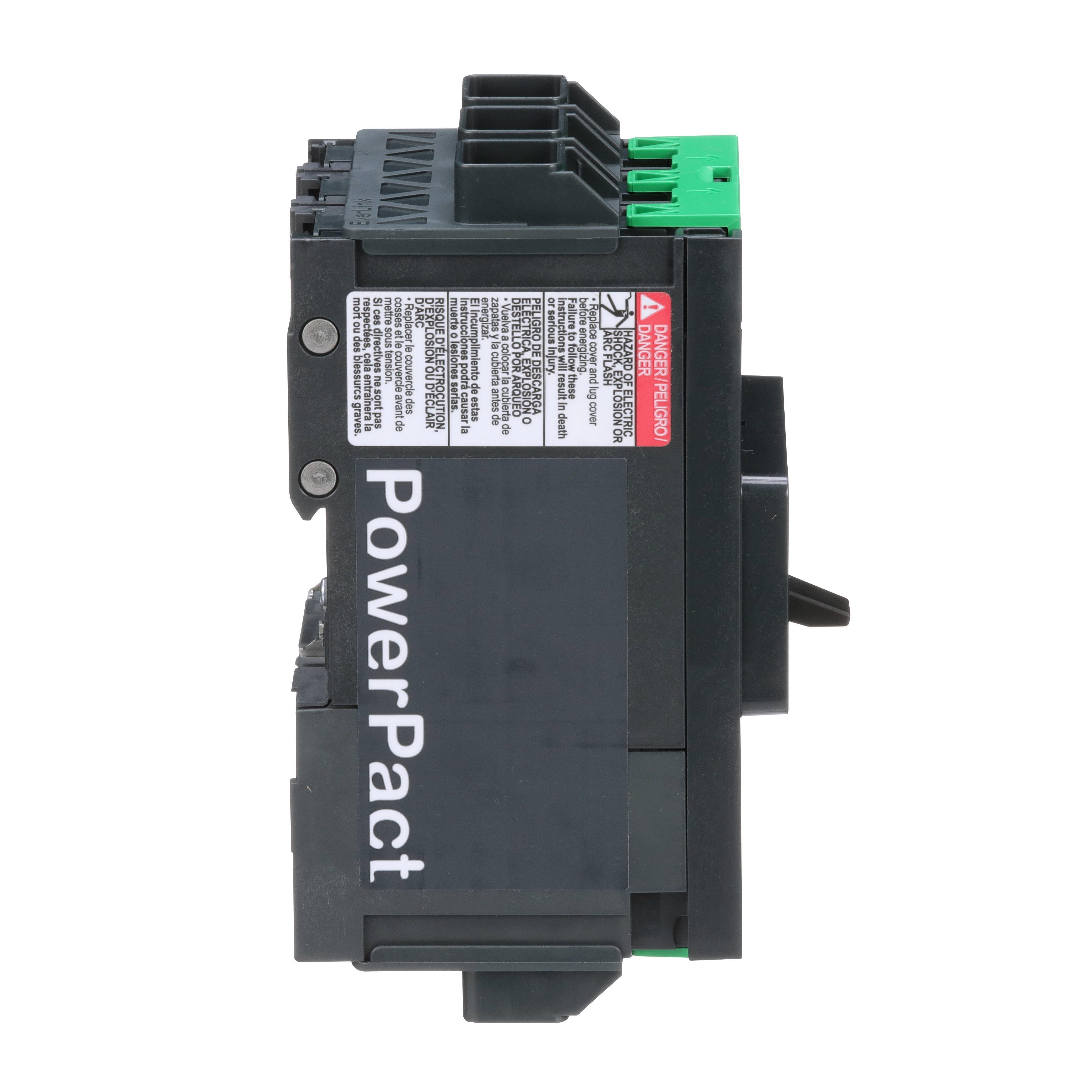 Picture of BJL36020 - Circuit breaker, PowerPacT B, 20A, 3 pole, 600Y/347VAC, 25kA, lugs, thermal magnetic, 80%