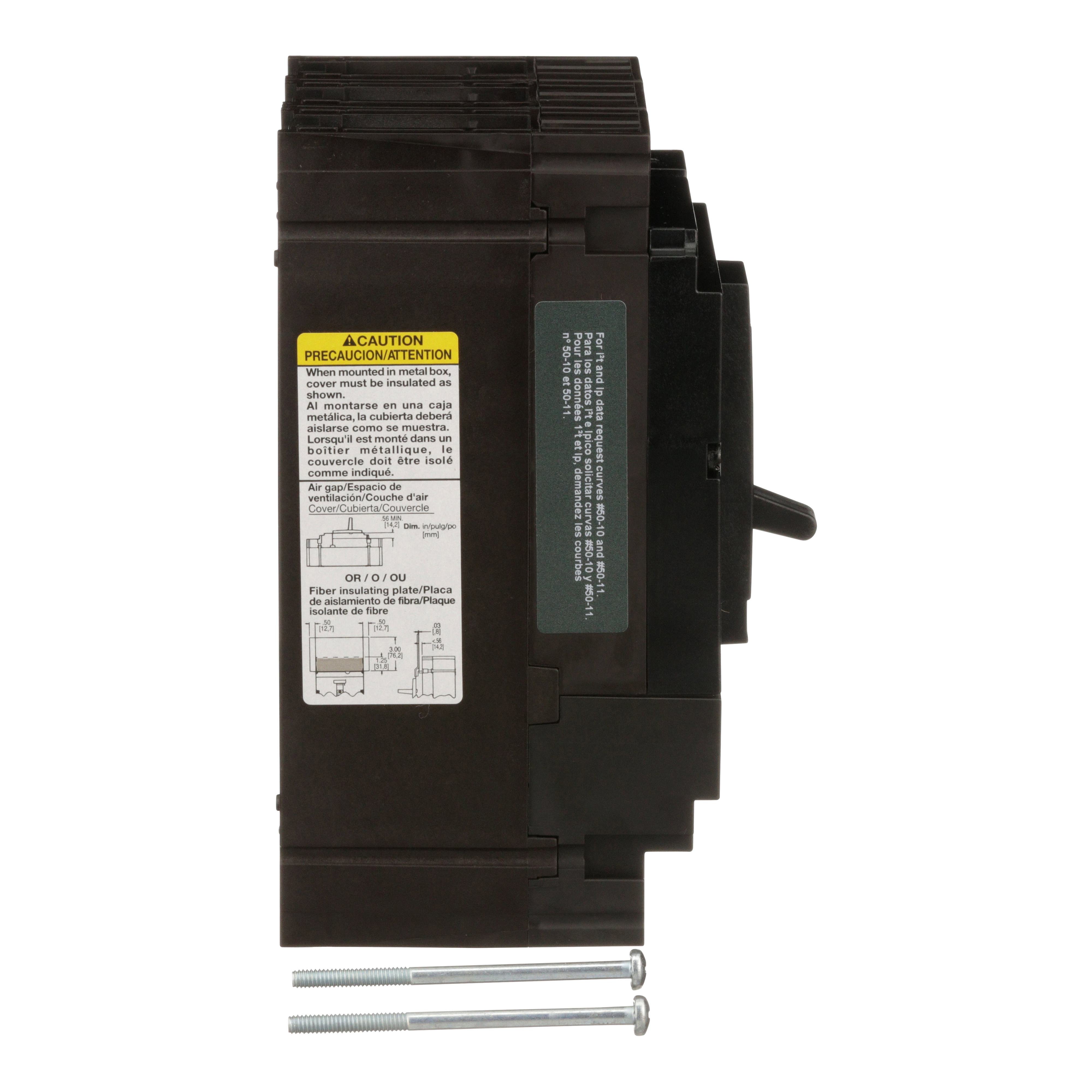 Picture of HLL36030 - Circuit breaker, PowerPacT H, 30A, 3 pole, 600VAC, 50kA, lugs, thermal magnetic, 80%