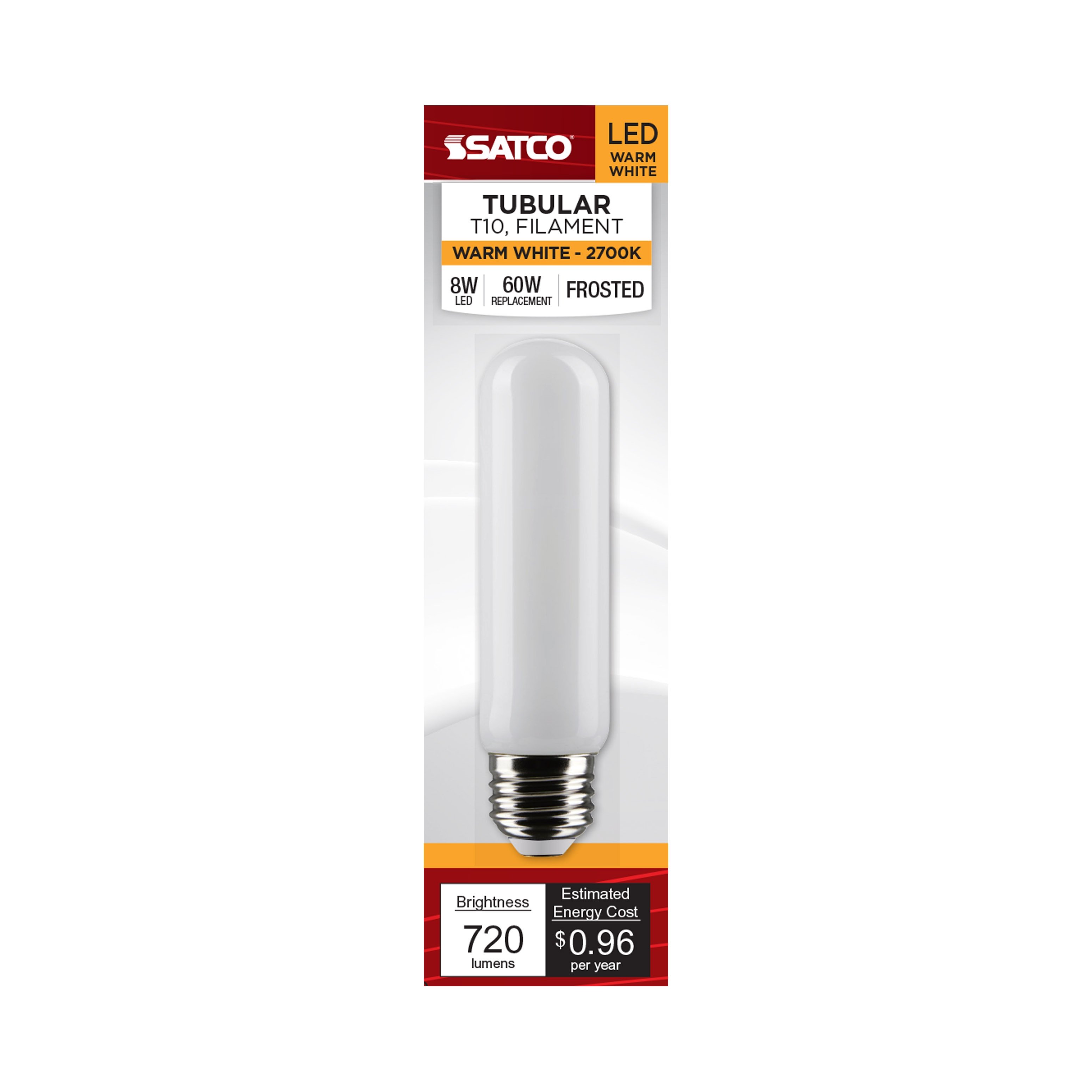 Picture of S21352 - 8 Watt T10 LED - Frost - Medium base - 90 CRI - 2700K - 120 Volt