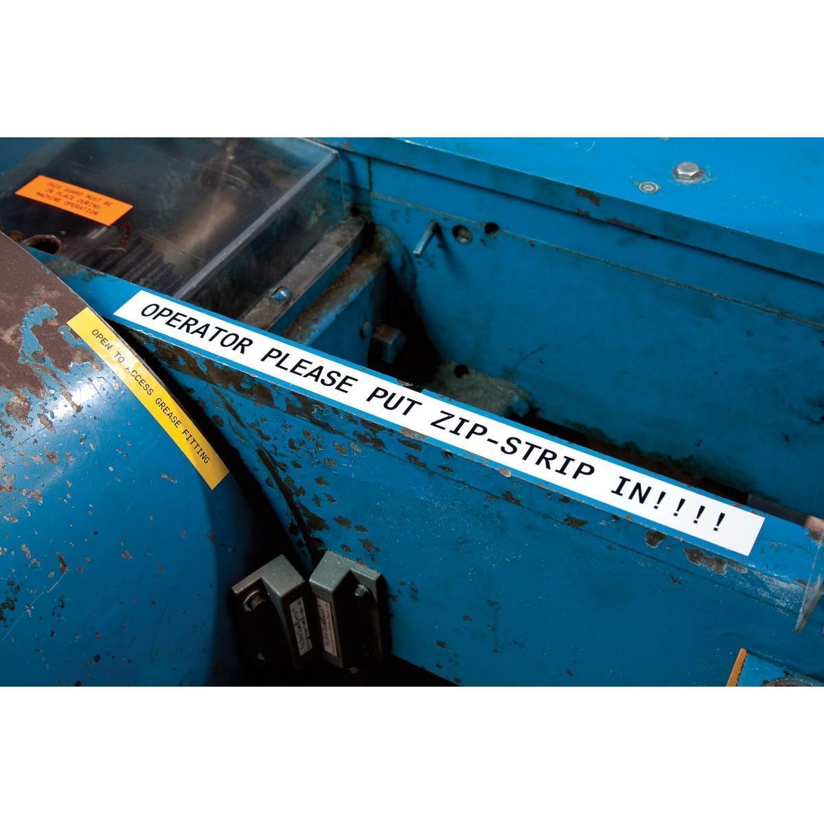 Picture of BRADY M4C-1000-595-WT-BK, 1" Vinyl Label Tape Black on White