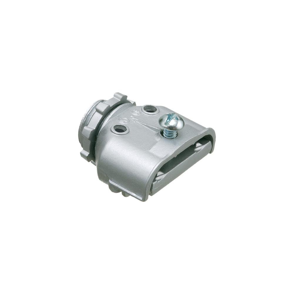 846 - Zinc die-cast, single screw duplex connector, 1/2" knockout