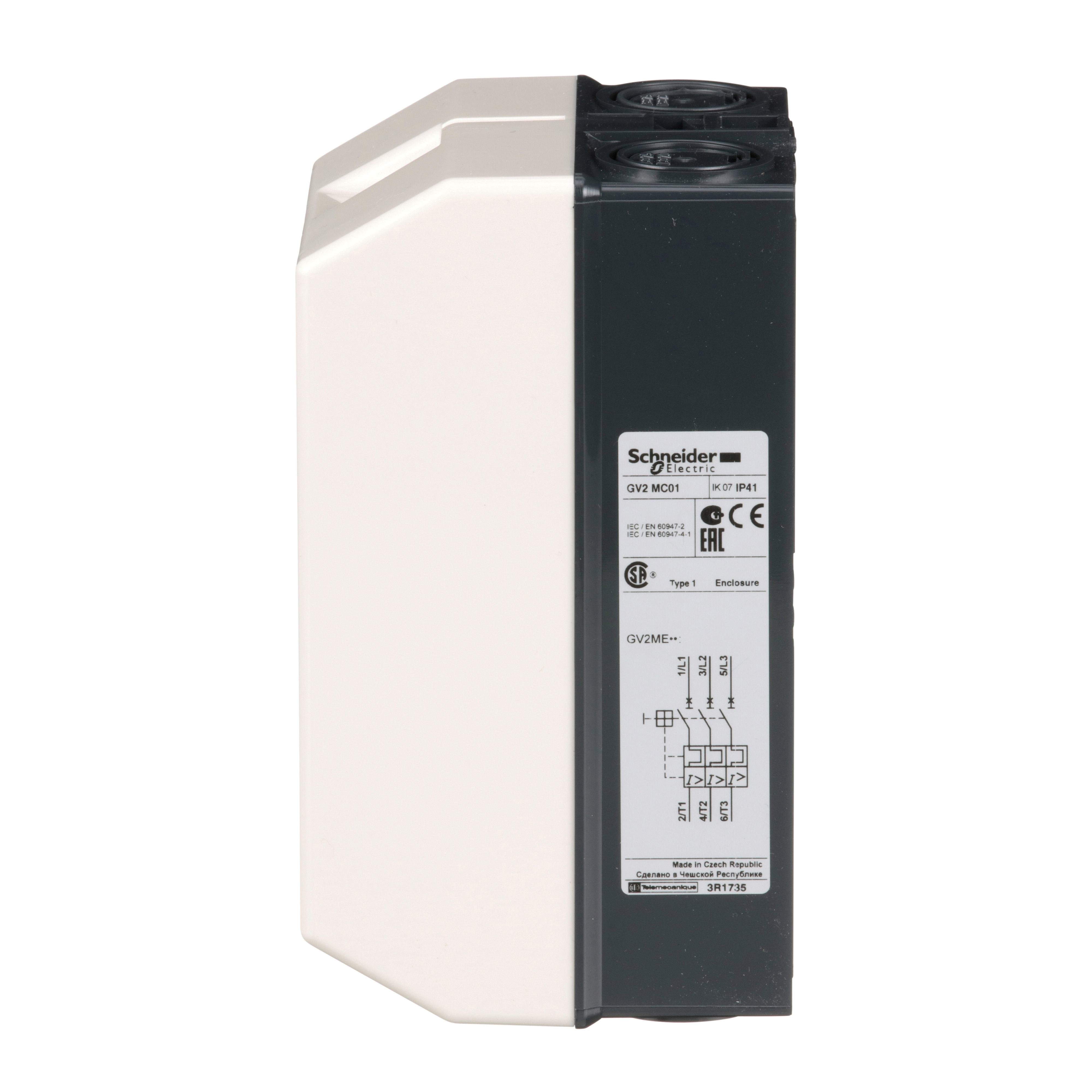 Picture of GV2MC01 - TeSys GV2, surface mount enclosure, for TeSys GV2ME, IP41 rated