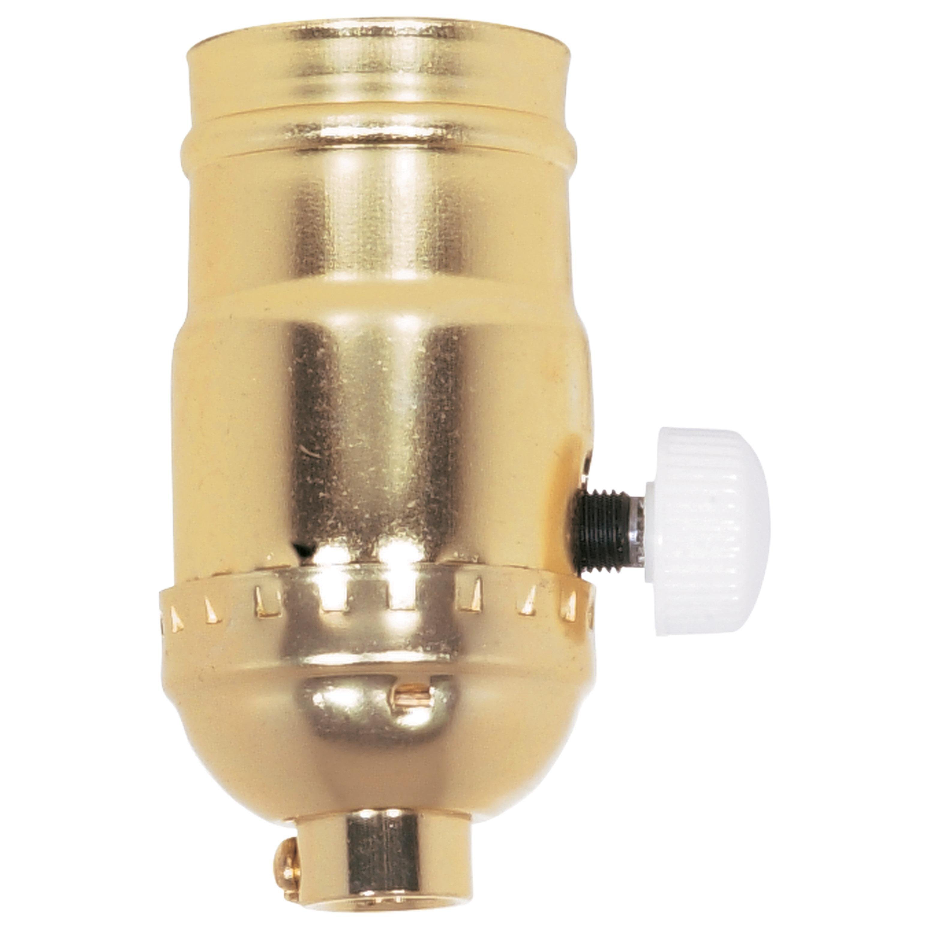 80-1014 - 150W Full Range Turn Knob Dimmer Socket, 1/8 IPS, Aluminum, Brite Gilt Finish, 120V