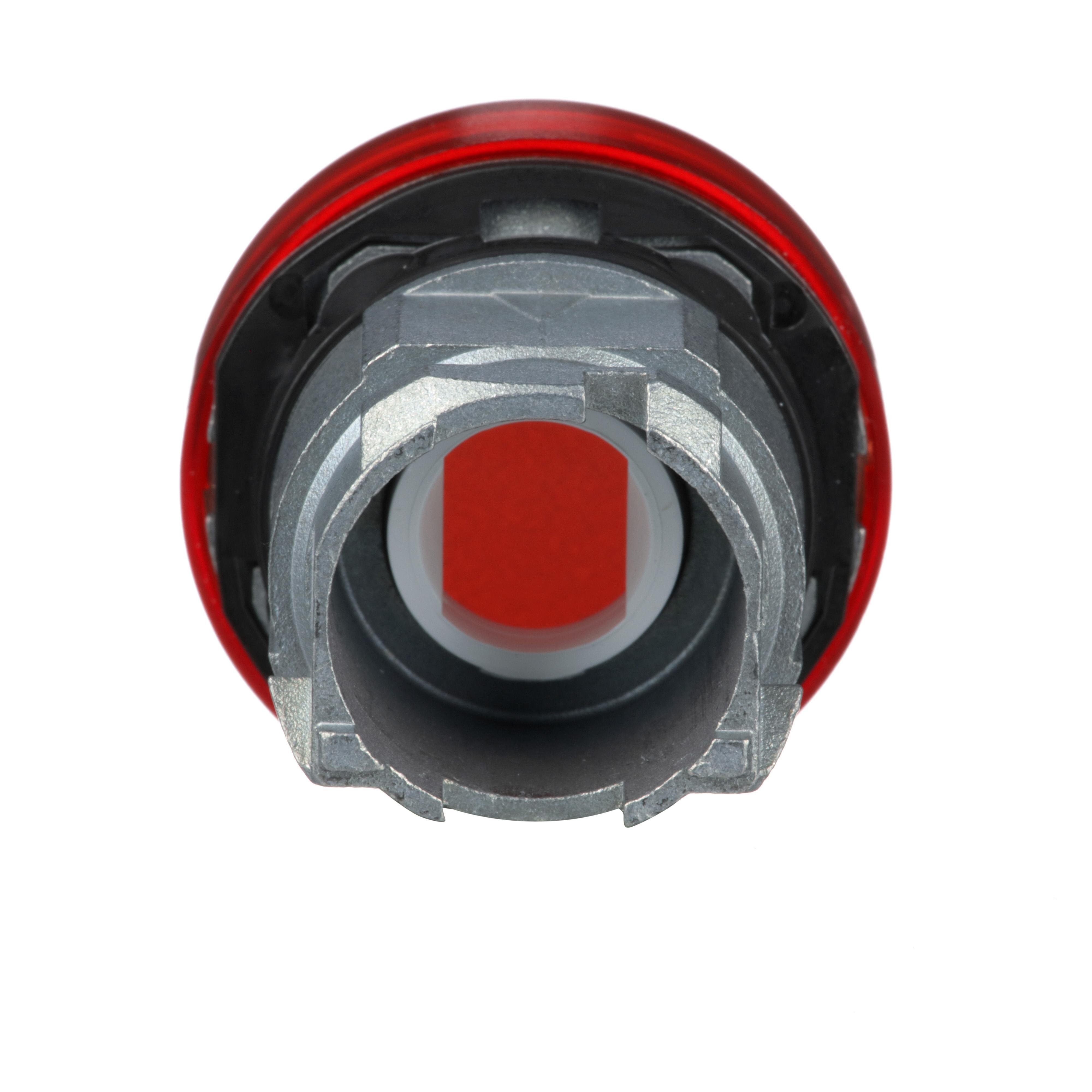 Picture of ZB4BV043 - Head for pilot light, Harmony XB4, metal, red, 22mm, universal LED, plain lens