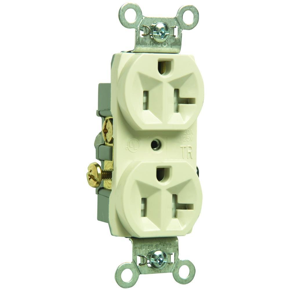 TR20-LA - 20A 125V Commercial Grade Tamper-Resistant Duplex Receptacle, Light Almond