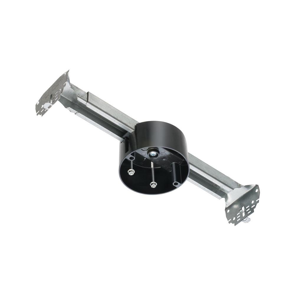 FBR423 - Steel adjustable bracket with plastic box for fan and fixture mounting. 2 hour fire rated. 23.0 cu. 70lb fan rated at 24" on center, 90lb fixture rated at 16" on center, 70lb fan rated 16" on center, 150lb fixture rated at 16" on center.