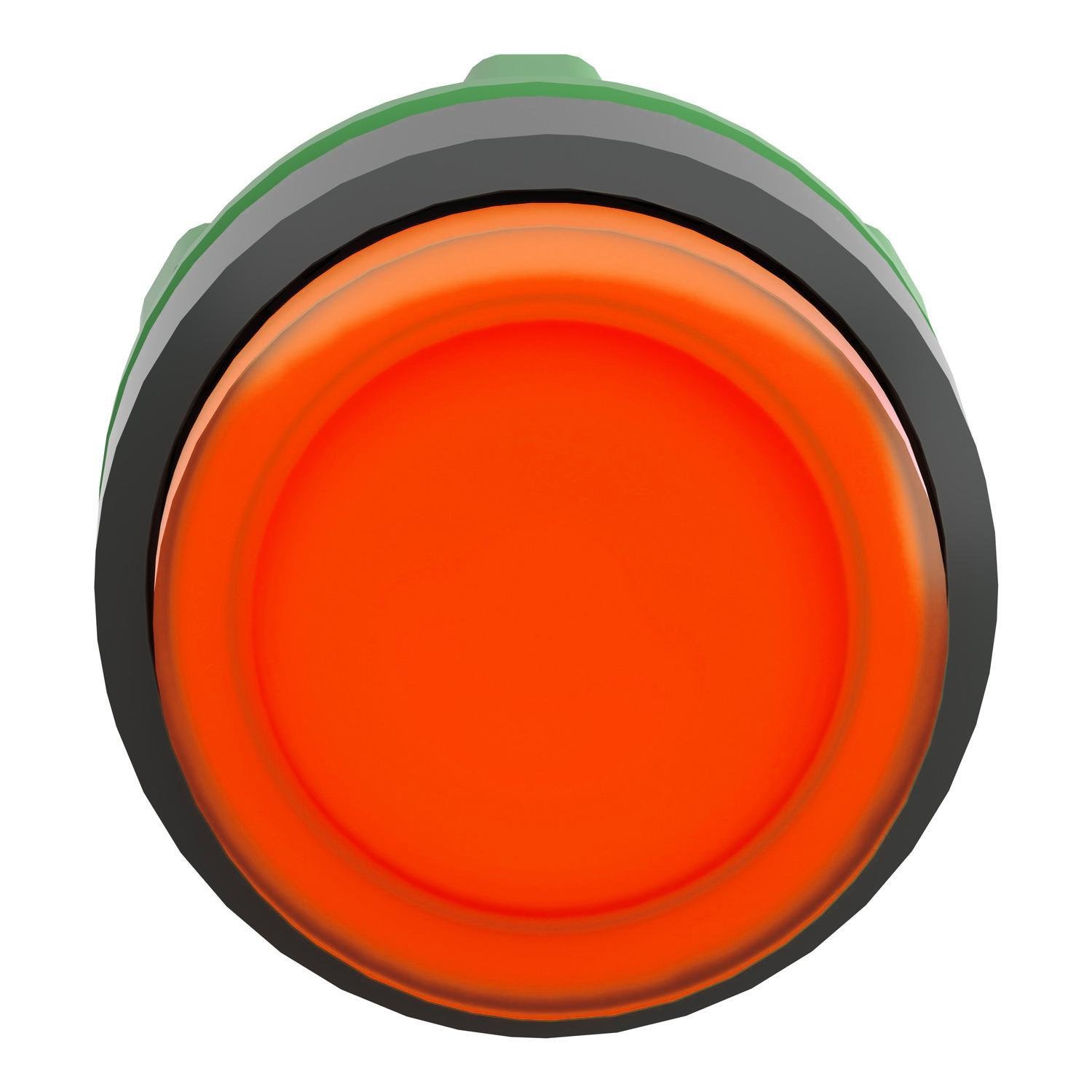 ZB5AW153 - Head for illuminated push button, Harmony XB5, orange projecting, 22mm, universal LED, spring return, unmarked