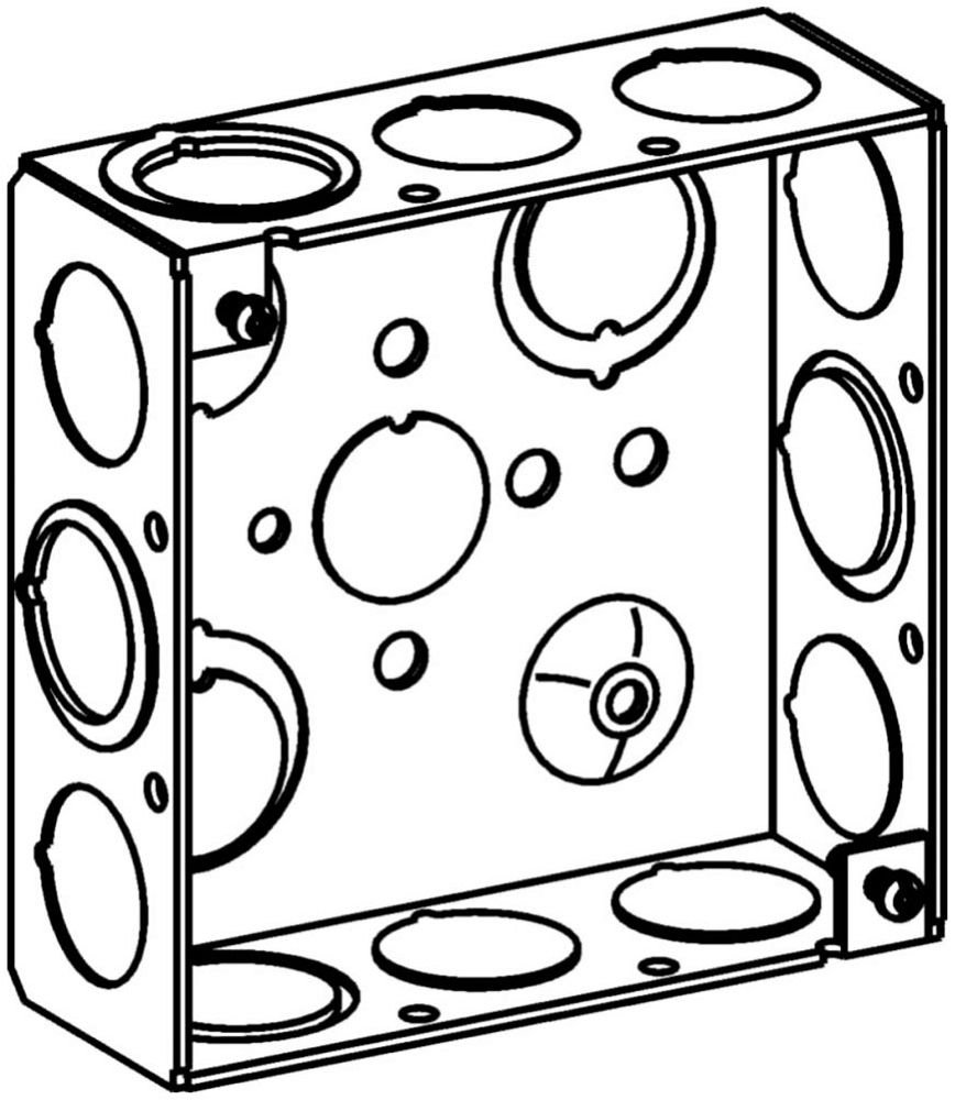 4SB-MKO - 1-1/2" DEEP, 4" SQUARE (4S) BOX WELDED WITH MKO