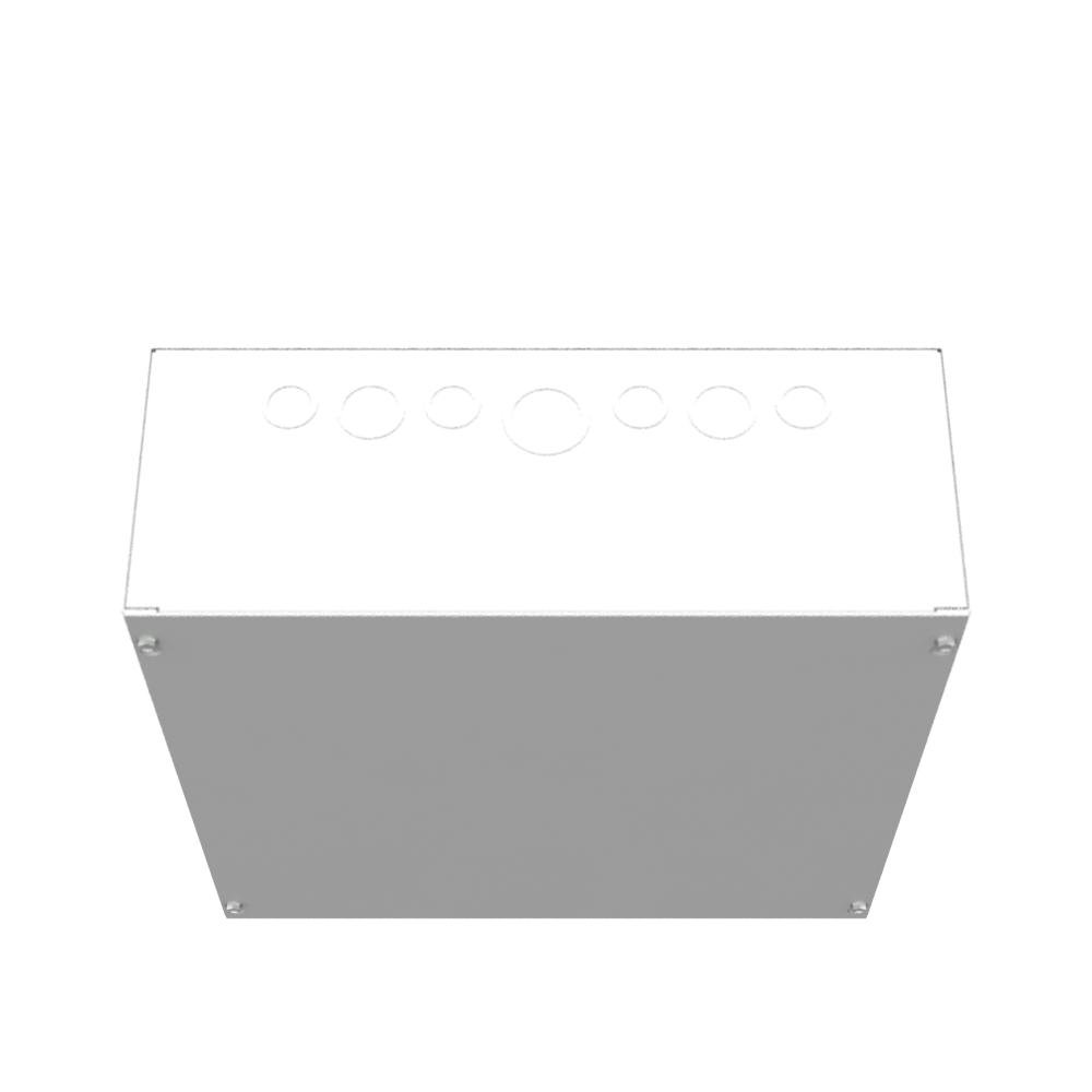 Picture of 16166-SC1 - 16x6x16 Screw Cover Type 1 UL Listed Steel Knockouts ANSI 61 Gray Cover With Teardrop Slots Mounting Holes In Back