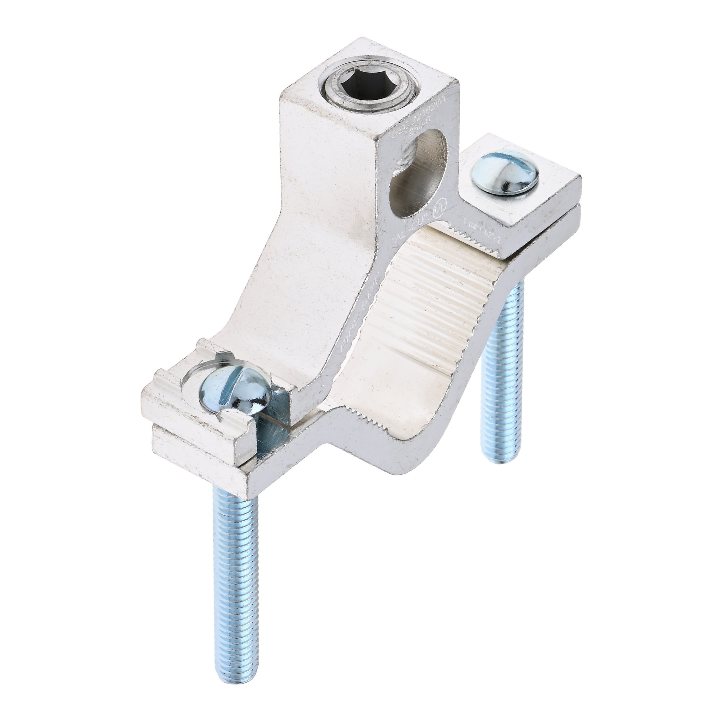 GCA-2 - Aluminum Ground Clamp, CU/AL 250 MCM to 6 AWG, 1-1/4″ to 2″ Pipe