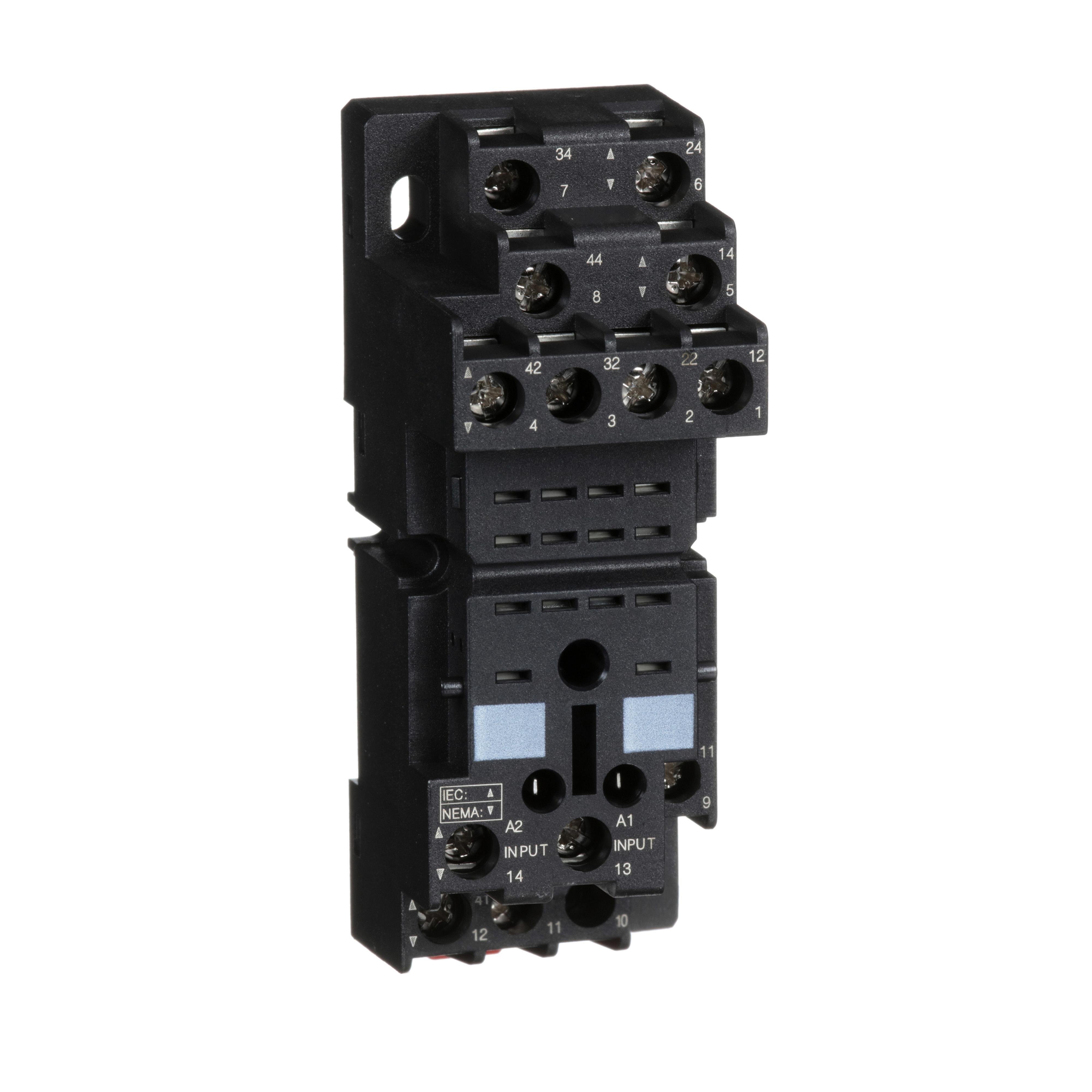 Picture of RXZE2M114 - Harmony, plugin relay socket, mixed contact, 10 A, 250 V, screw clamp, for RXM2 or RXM4 relays