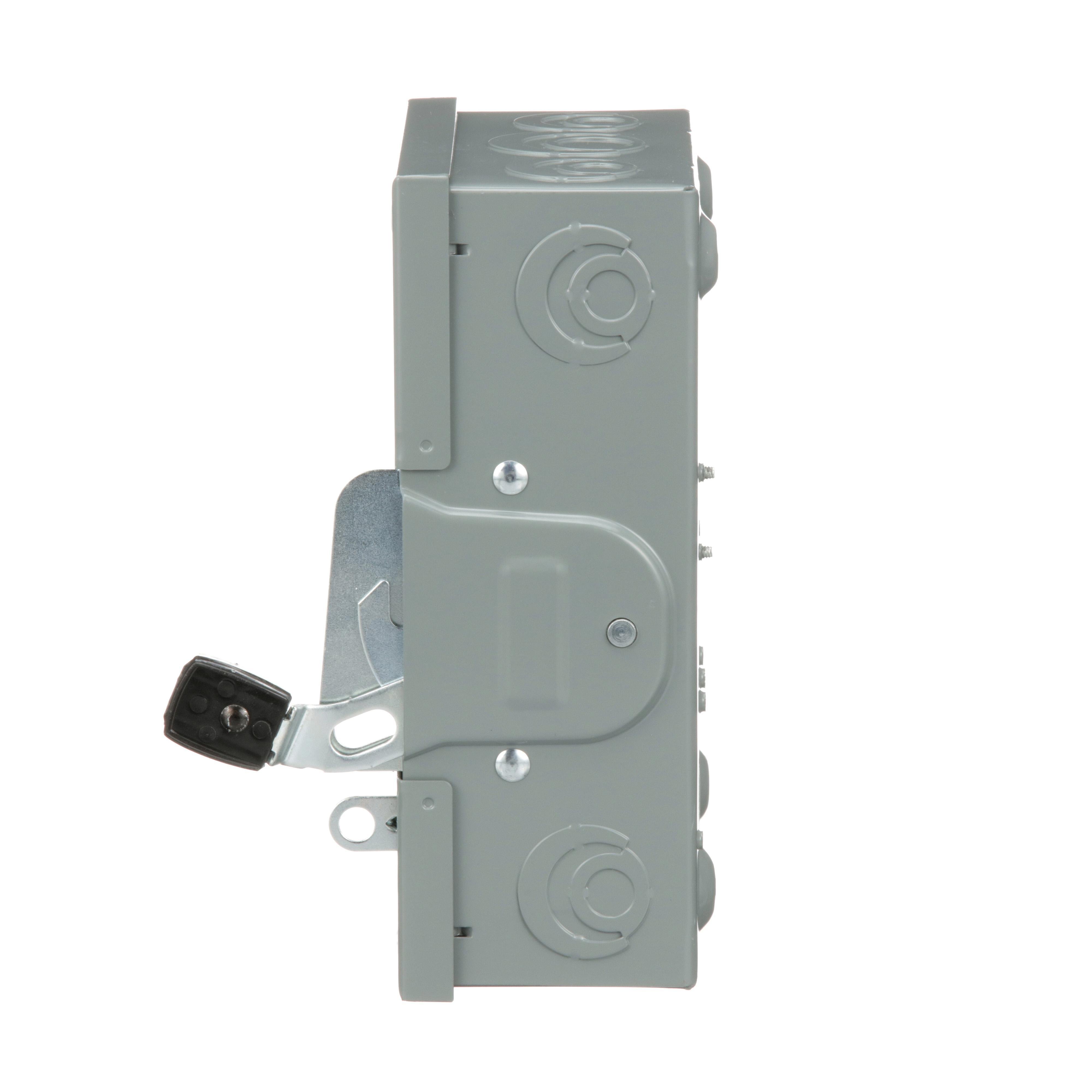 Picture of D221N - Safety switch, general duty, fusible, 30A, 2 pole, 7.5hp, 240VAC, NEMA 1, neutral factory installed