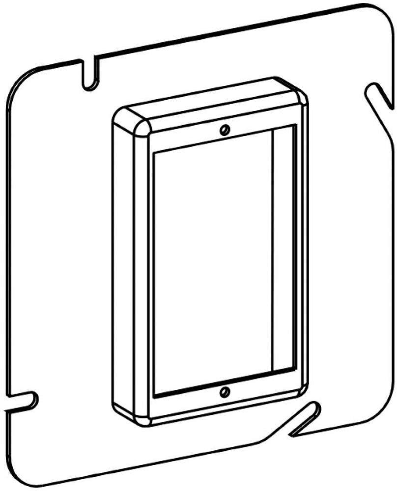 51058 - RAISED 5/8", 4-11/16" SQUARE (5S) 1-GANG DEVICE RING
