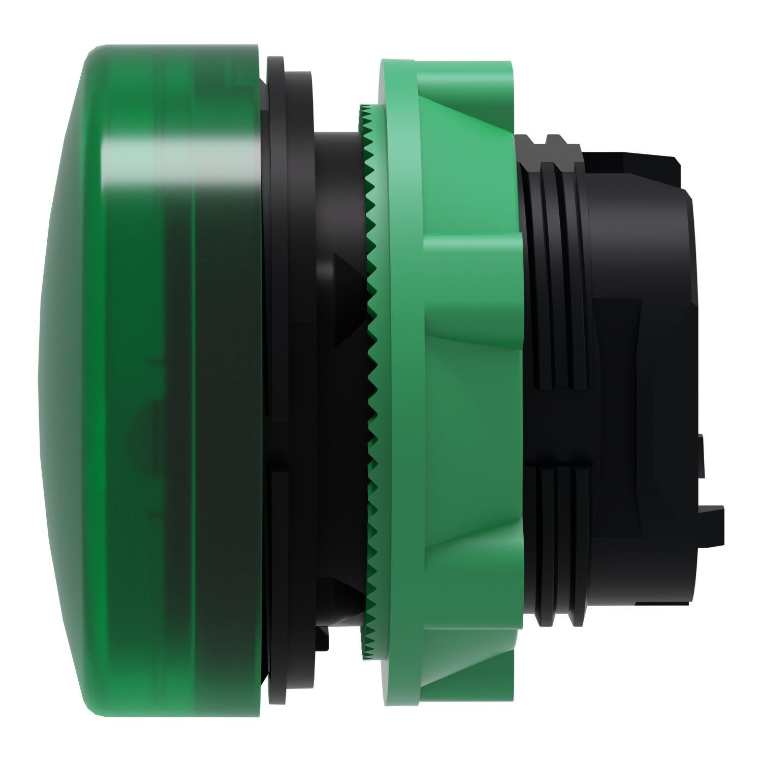 Picture of ZB5AV033 - Head for pilot light, Harmony XB5, plastic, green, 22mm, plain lens, BA9s base fitting