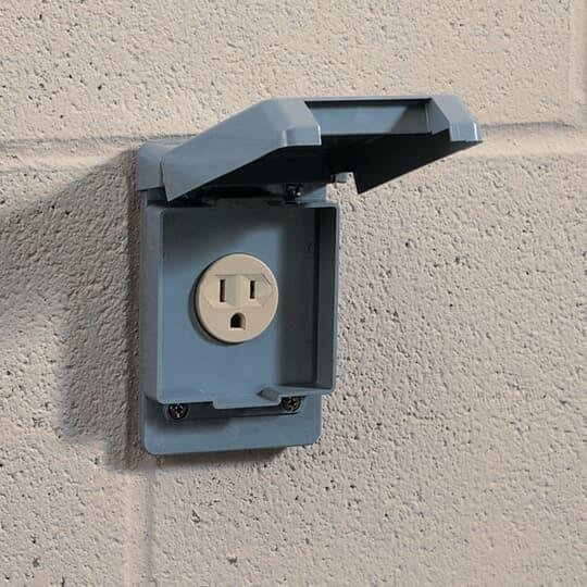 E98SRCN-CAR - WP CVR 15 AMP RECEPT GRAY