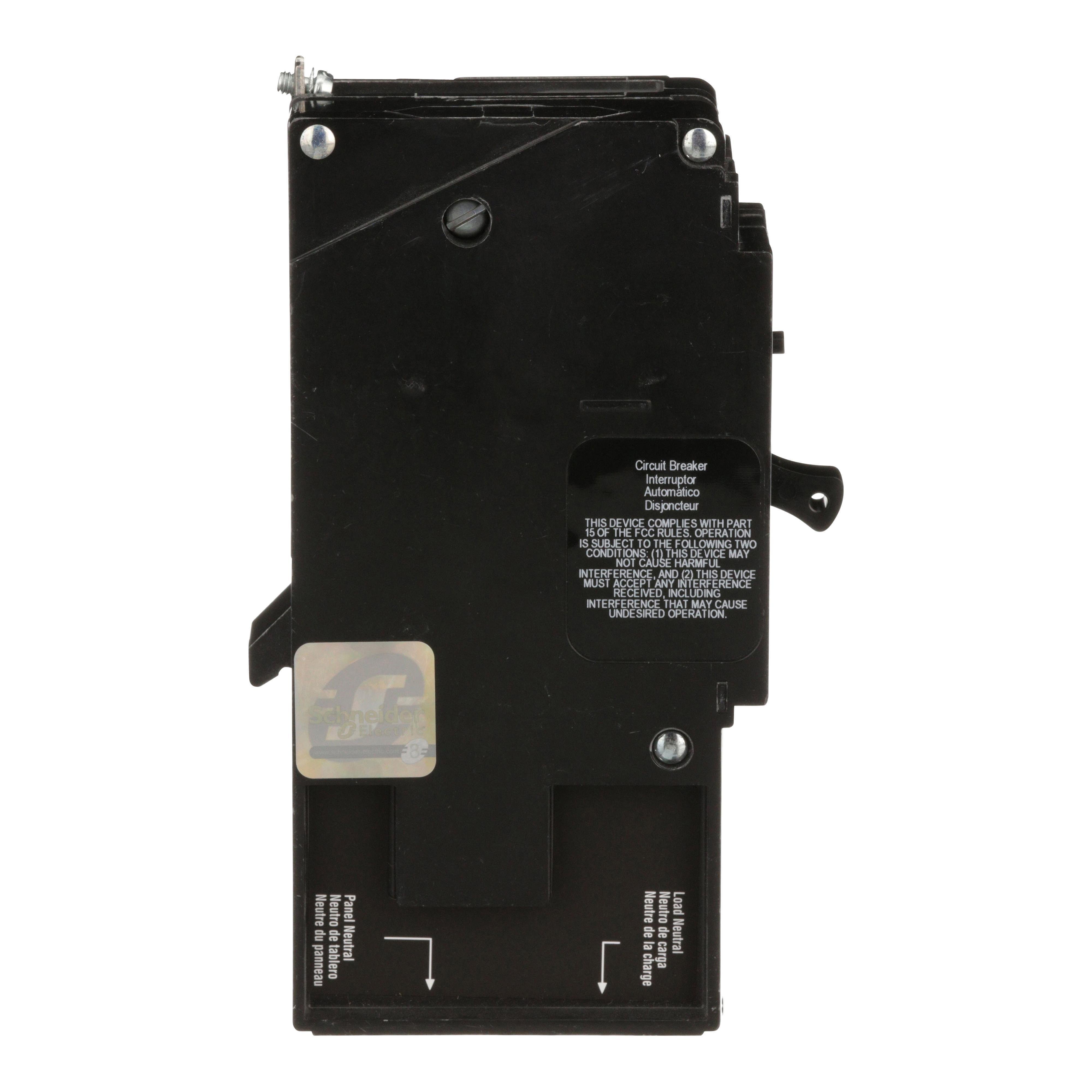 Picture of EDB14020EPD - Mini circuit breaker, E-Frame, 20A, 1 pole, 277VAC, 25kA max, bolt on, 30mA ground fault protection [TAA]