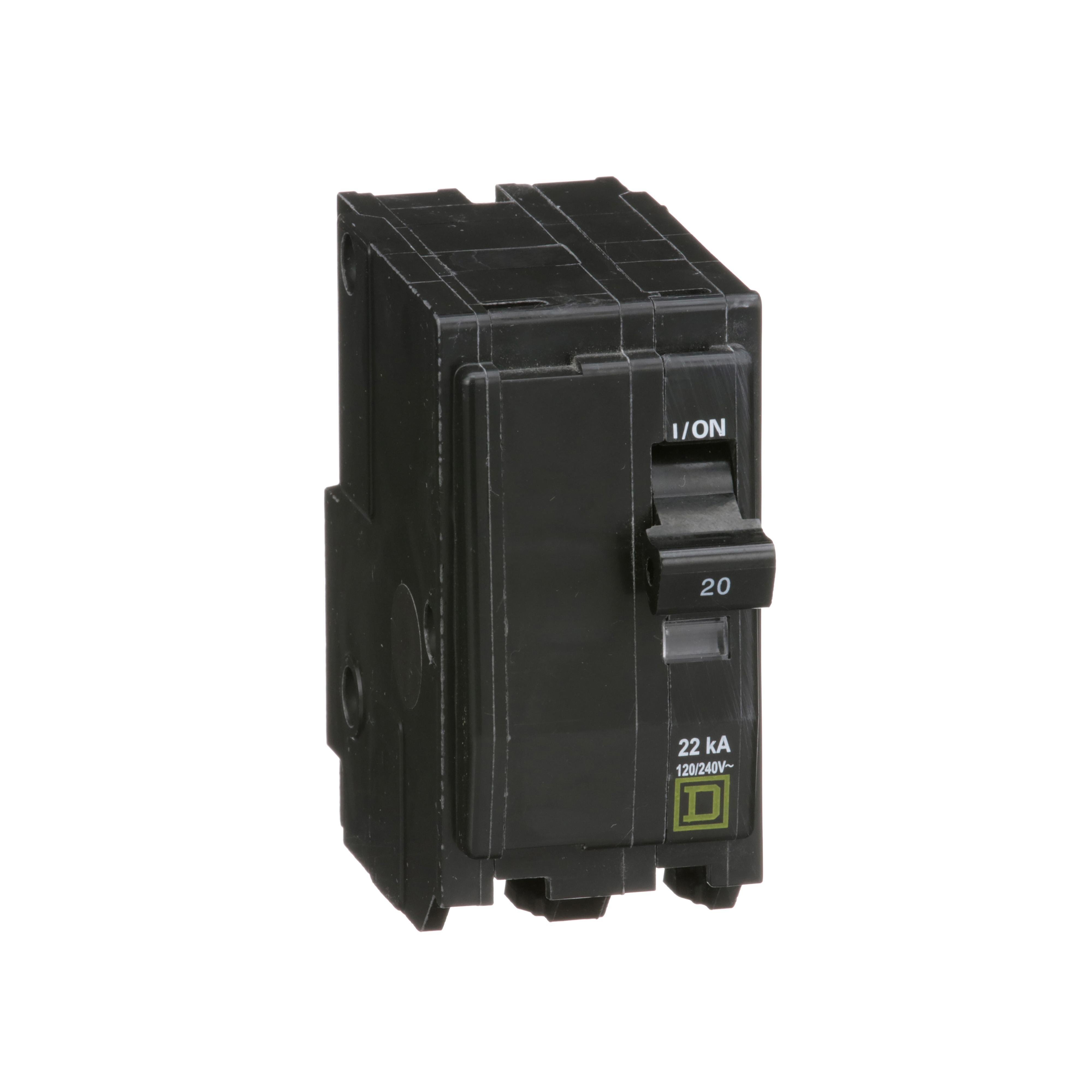 Picture of QO220VH - Mini circuit breaker, QO, 20A, 2 pole, 120/240VAC, 22kA, plug in