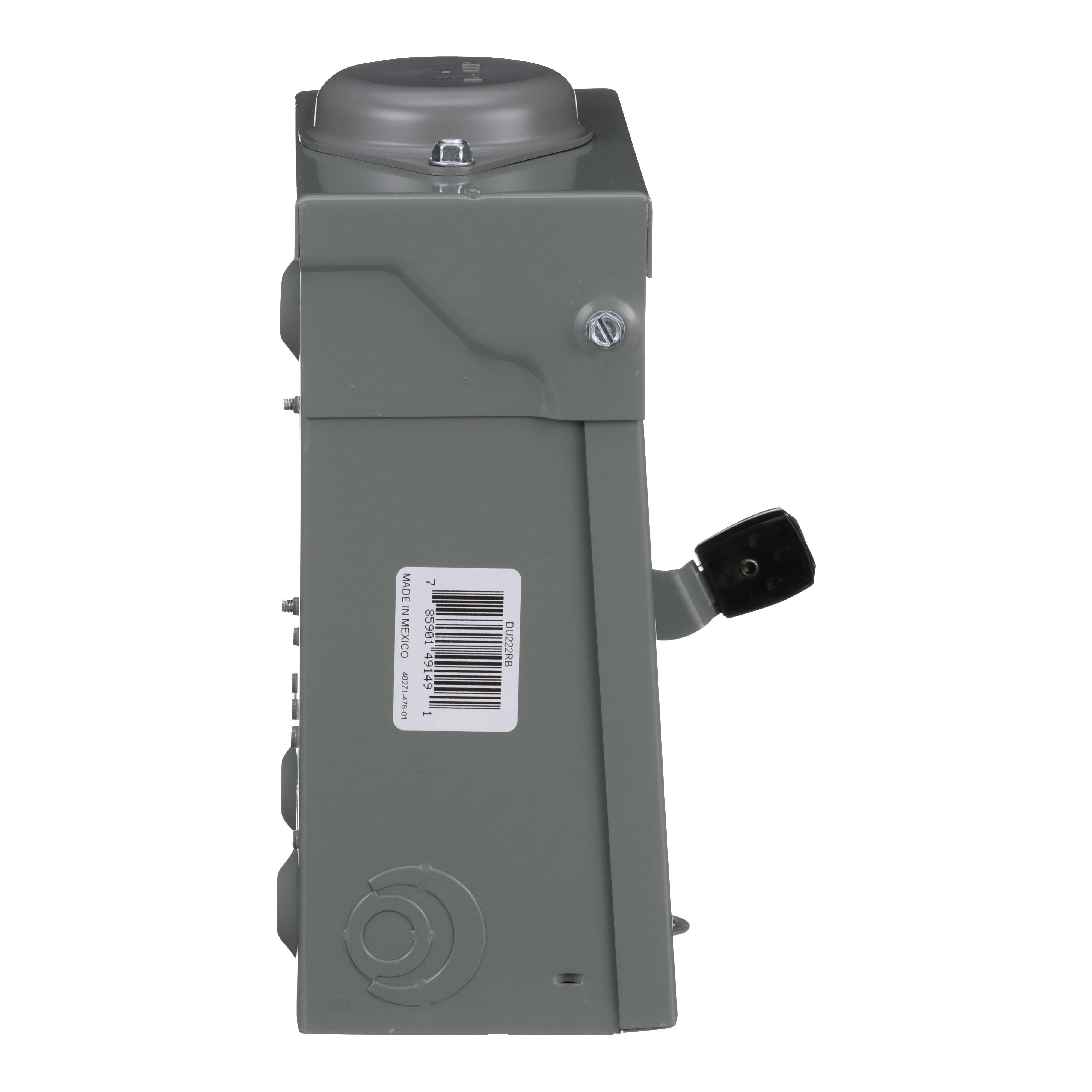 Picture of DU222RBUP - Safety switch, general duty, non fusible, 60A, 2 pole, 2 wire, 10hp, 240VAC, NEMA 3R, bolt on hub provision