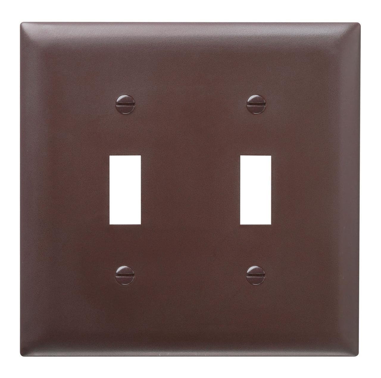 TP2 - TradeMaster® 2-Gang Nylon Wall Plate, 2 Toggle Switch Openings, Brown