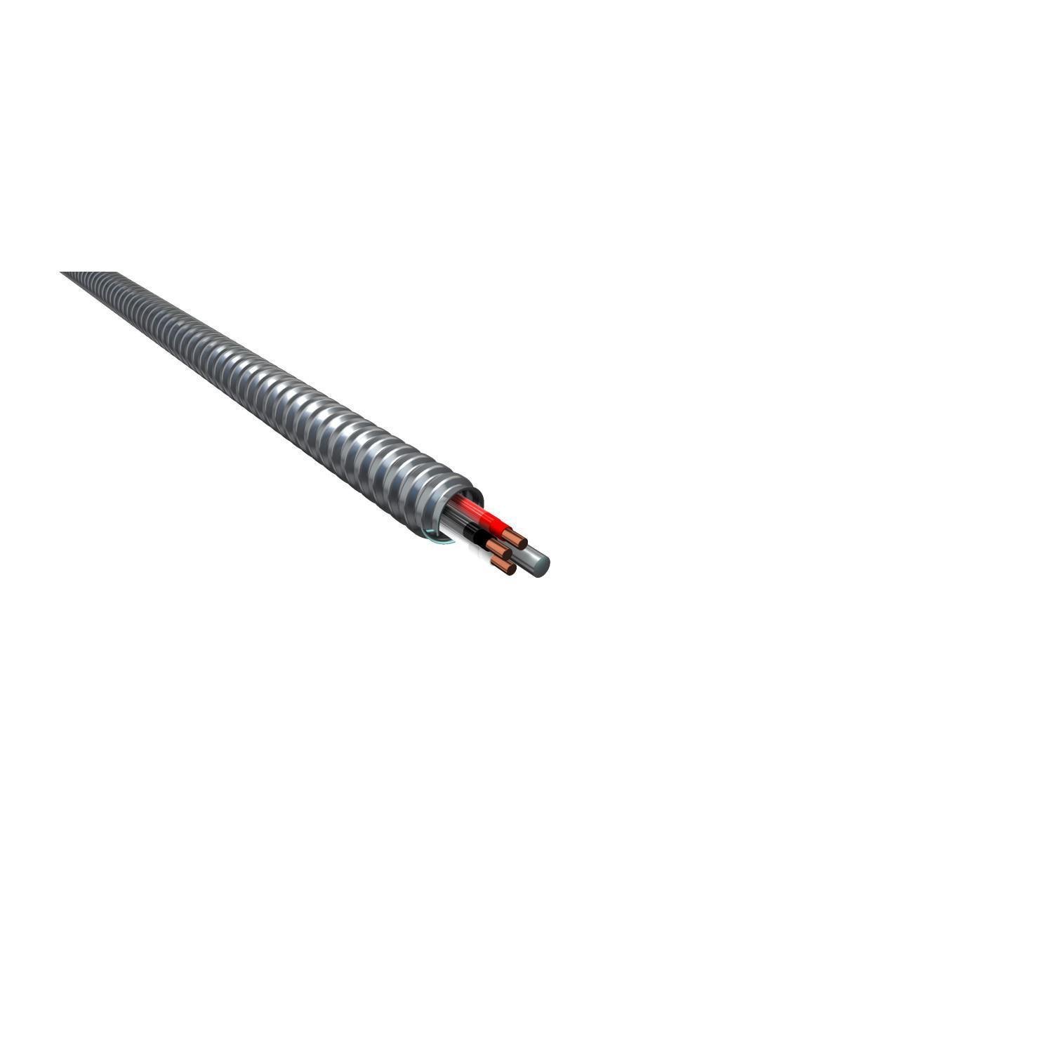 Picture of 3104Z60-00 - 12-2 BK WE MC Quik® Lite, Plain Interlocked Aluminum Armor , 1000' Reel, Type MCI-A