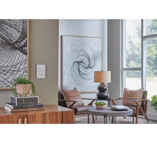 WS4FBL3P-W - Wide Slide Series 0-10V Fluorescent/LED Single Pole/3-Way Slide Dimmer, Preset, White