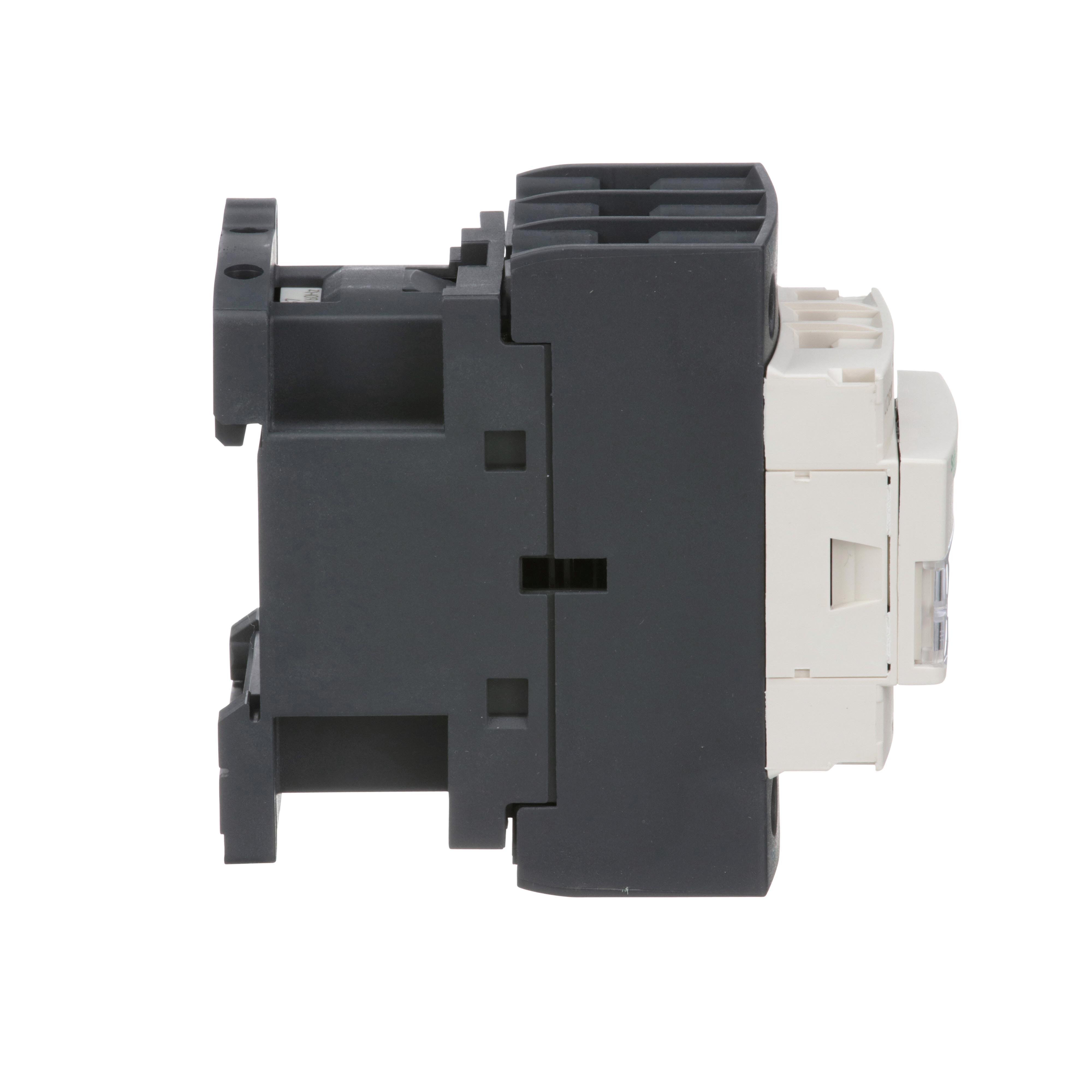 Picture of LC1D32G7 - IEC contactor, TeSys Deca, nonreversing, 32A, 20HP at 480VAC, up to 100kA SCCR, 3 phase, 3 NO, 120VAC 50/60Hz coil, open