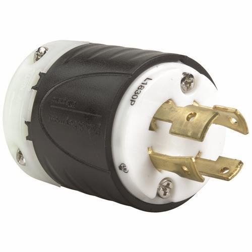 L1830-P - 30A NEMA L1830 Plug - Black Back, White Front Body